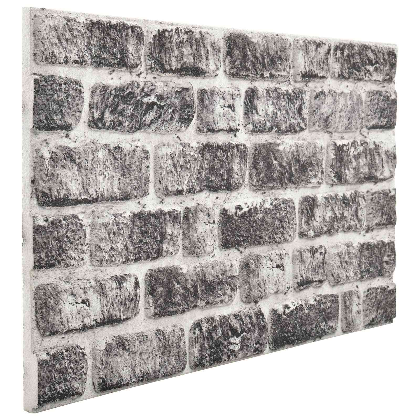 Wandpanelen 10 pcs Donkergrijs en Wit 100 x 50 cm EPS-schuim