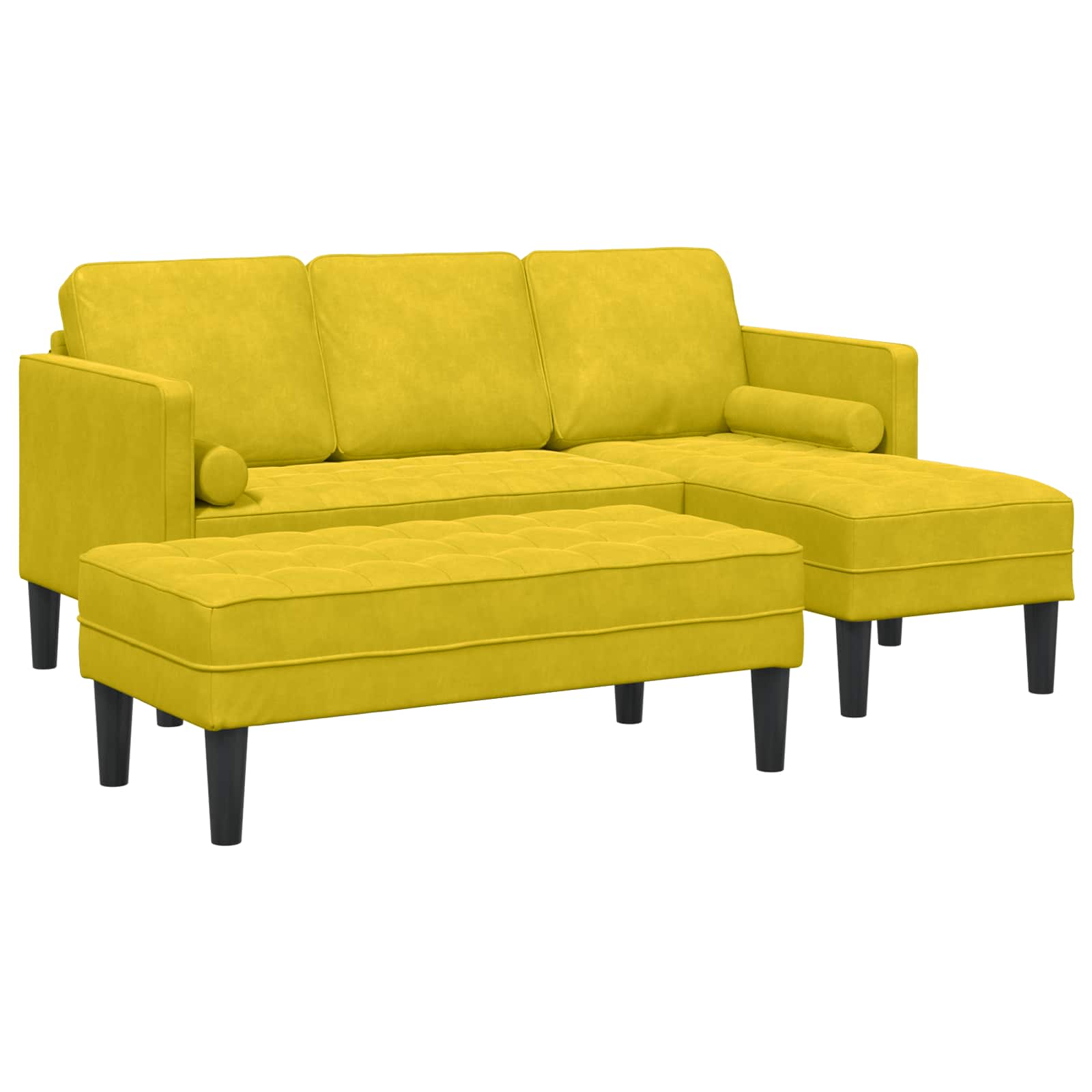 Bankstel 2 st Geel Polyester – afbeelding 1