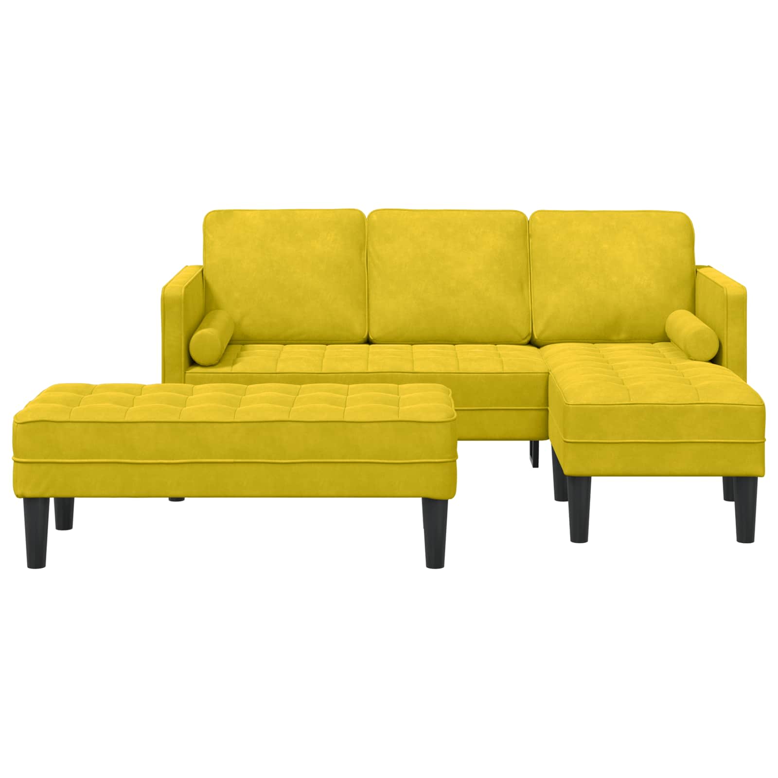 Bankstel 2 st Geel Polyester – afbeelding 2