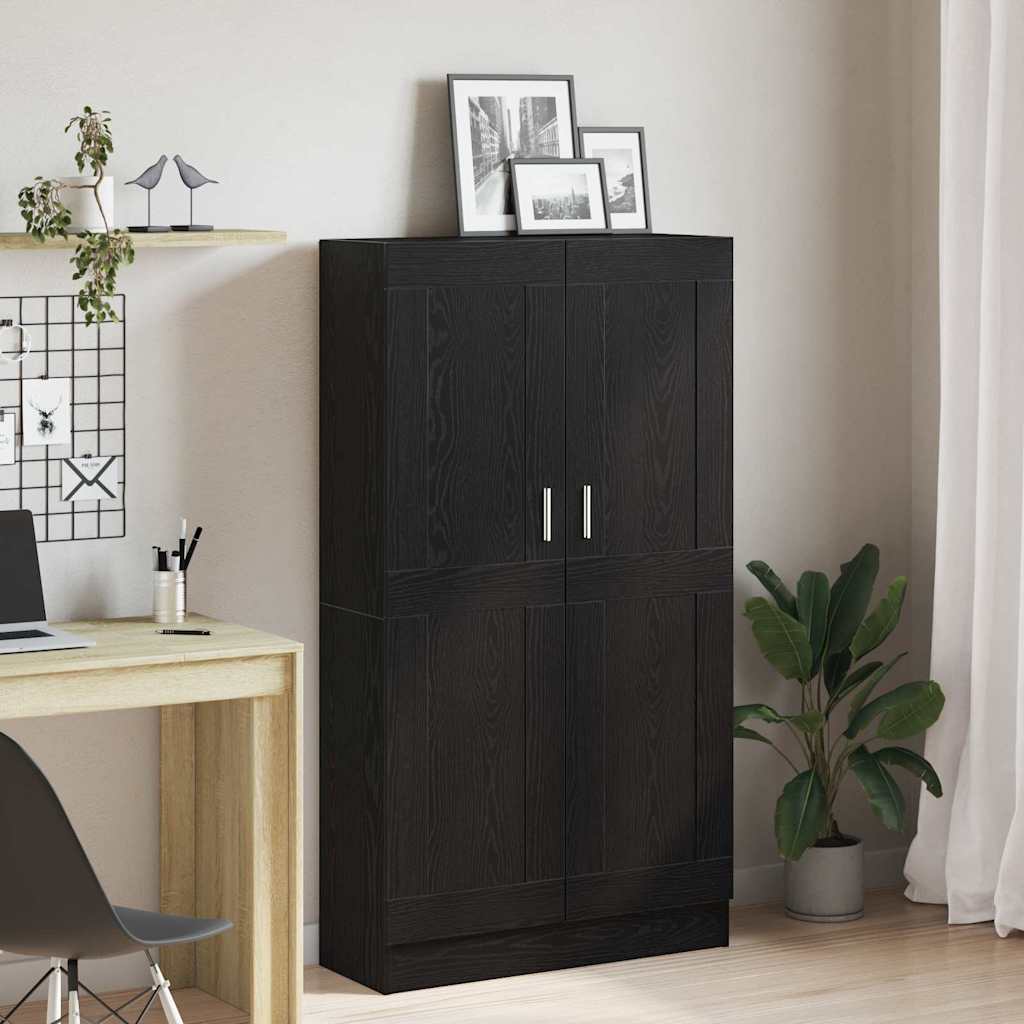 Boekenkast Zwart Eiken 82,5 x 30,5 x 150 cm Bewerkt hout