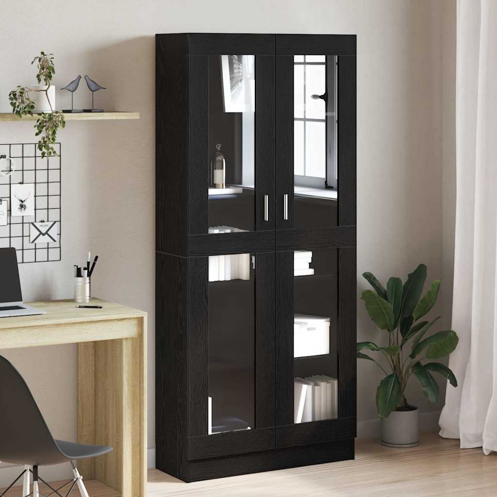 Boekenkast Zwart eiken 82,5 x 30,5 x 185 cm Bewerkt hout
