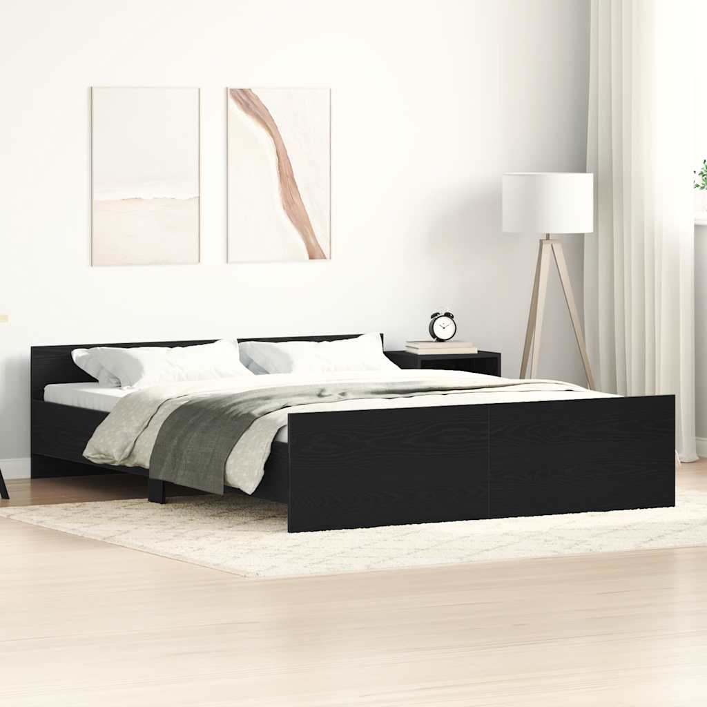 Bedframe zonder matras 160x200 cm bewerkt hout zwart eikenkleur – afbeelding 1