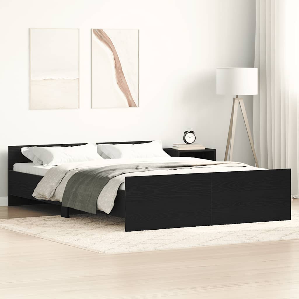Bedframe zonder matras 120x190 cm bewerkt hout zwart eikenkleur – afbeelding 1
