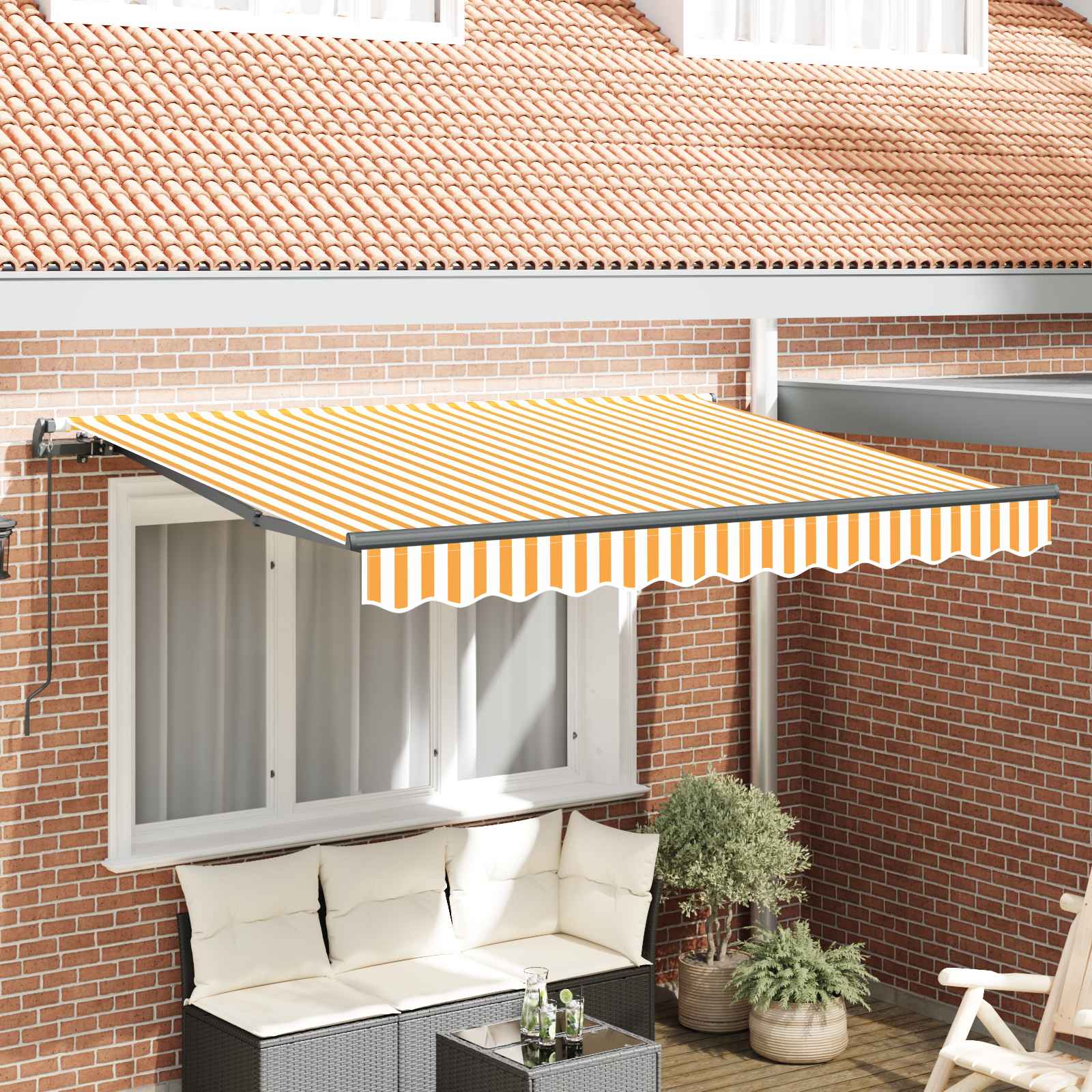 Inklapbaar Zonnescherm Geel 250 x 200 cm Stof – afbeelding 1