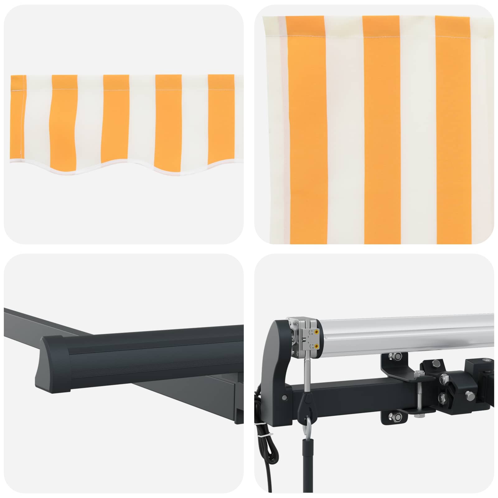 Inklapbaar Zonnescherm Geel 250 x 200 cm Stof – afbeelding 8