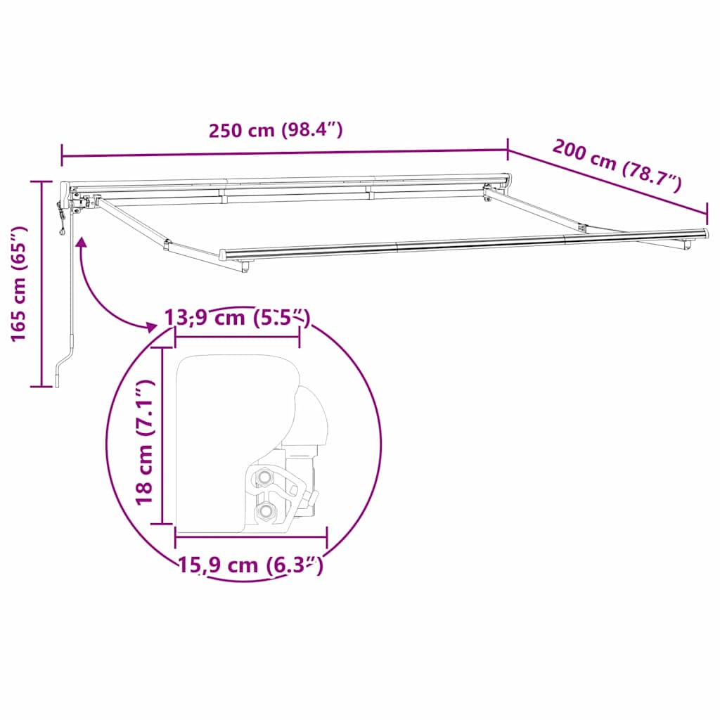 Zijde Frame Bordeauxrood 250 x 200 cm Polyester met PU-coating – afbeelding 12