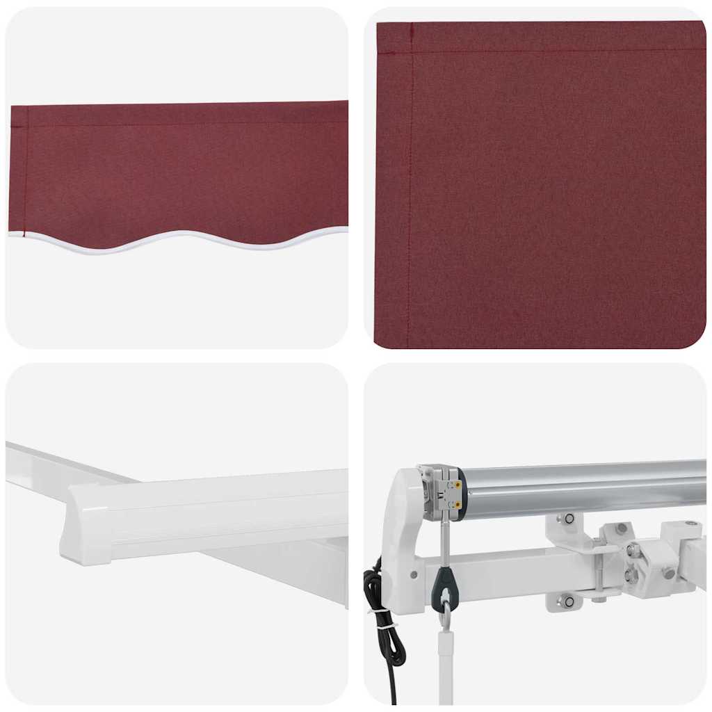 Inklapbaar Zonnescherm Bordeauxrood 250 x 200 cm Stof – afbeelding 8