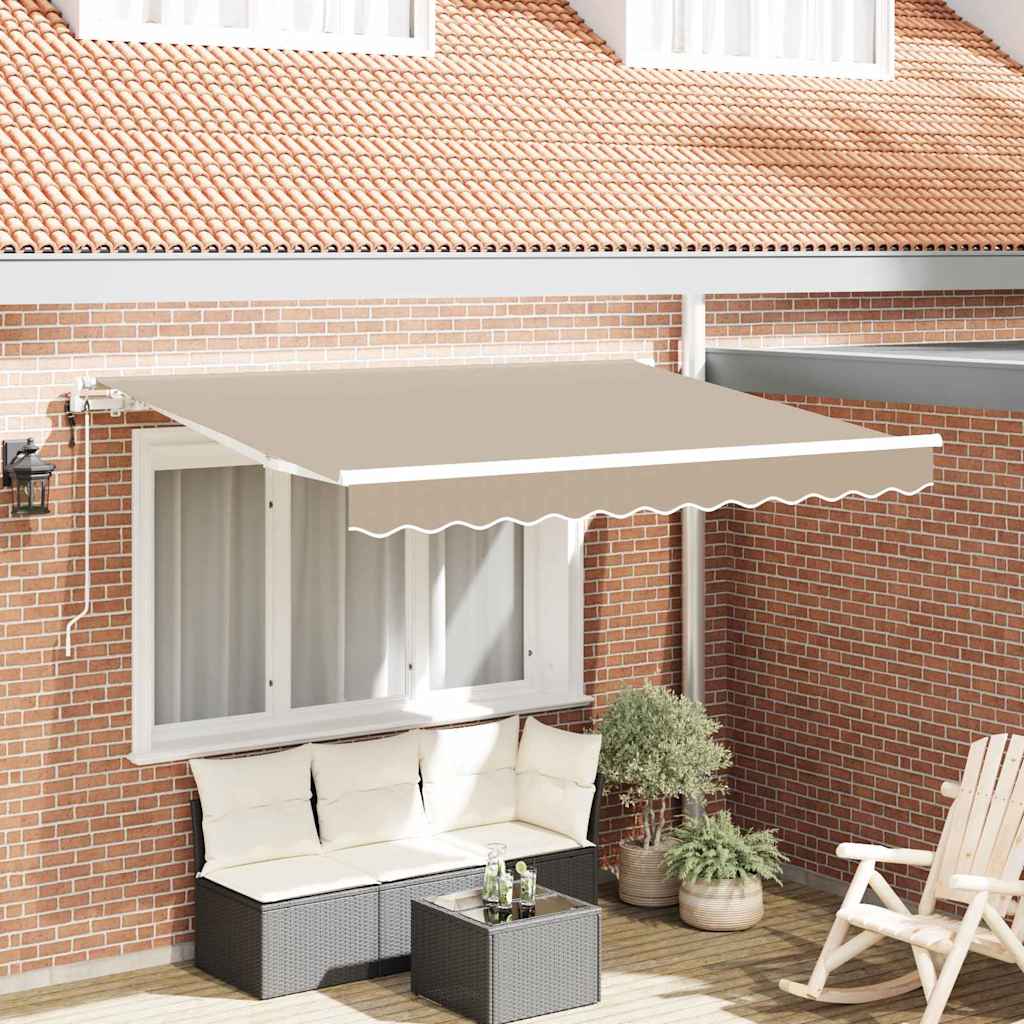 Inklapbaar Zonnescherm Beige 250 x 200 cm Stof – afbeelding 1