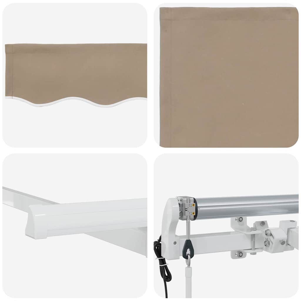 Inklapbaar Zonnescherm Beige 250 x 200 cm Stof – afbeelding 8