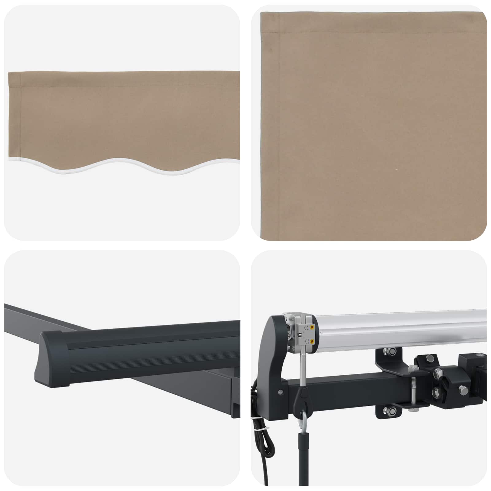 Inklapbaar Zonnescherm Beige 250 x 200 cm Stof – afbeelding 8