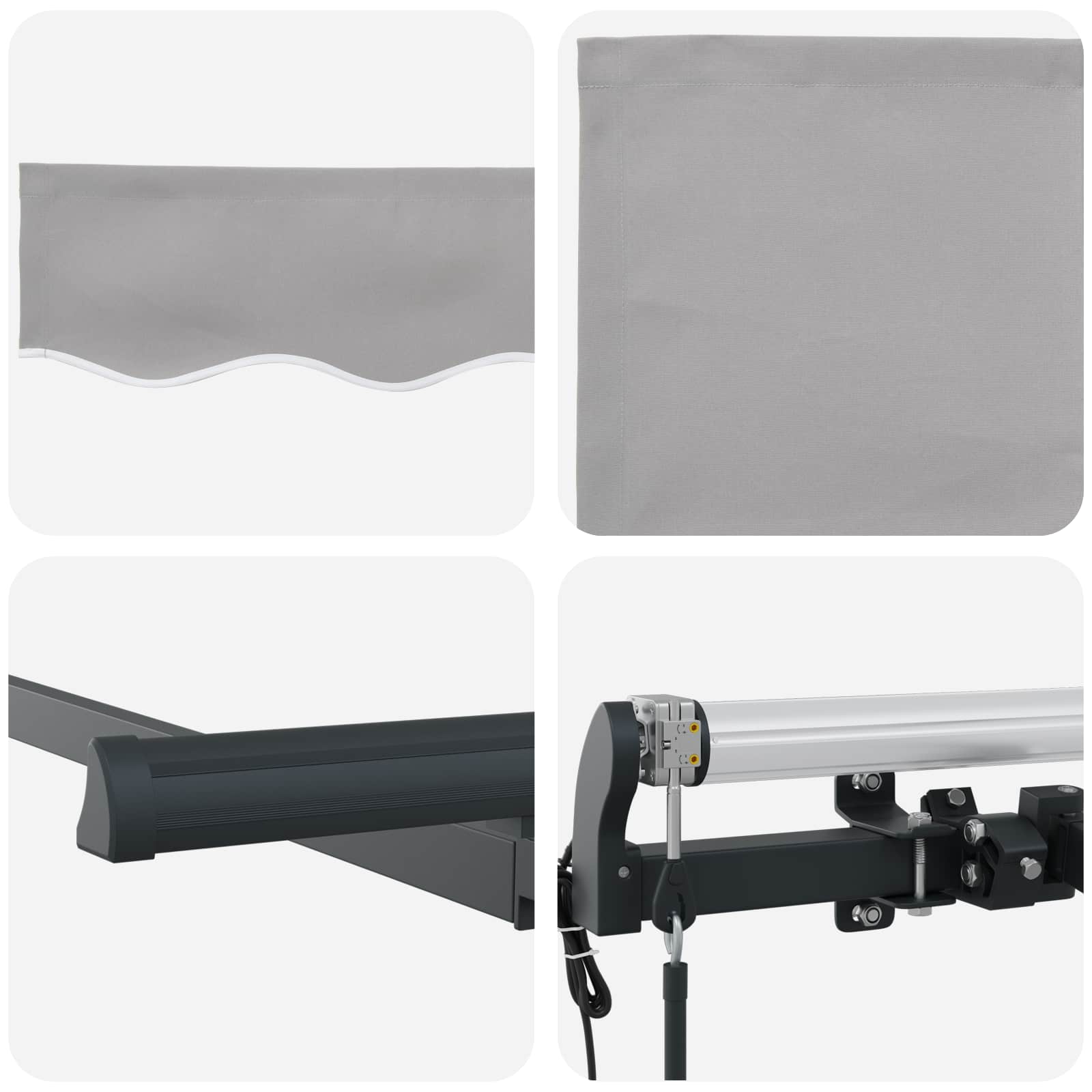 Inklapbaar Zonnescherm Lichtgrijs 250 x 200 cm Stof – afbeelding 8