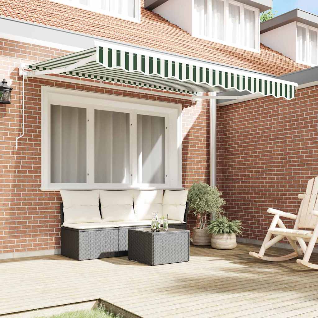 Zijde Frame Groen en Wit 250 x 200 cm Polyester met PU-coating – afbeelding 3