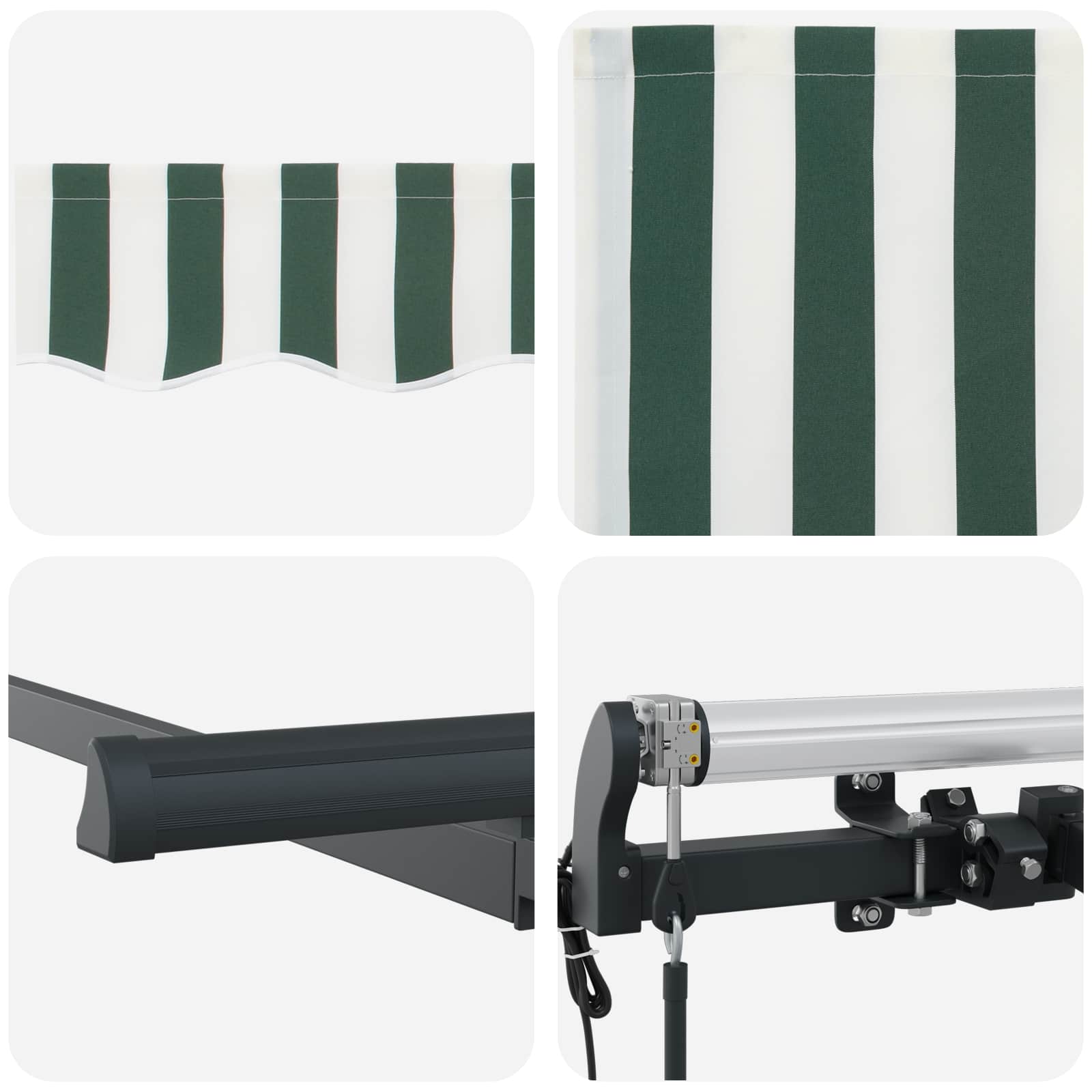 Inklapbaar Zonnescherm Groen 250 x 200 cm Stof – afbeelding 8