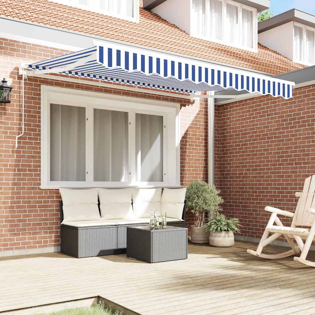 Zijde Frame Blauw en Wit 300 x 200 cm Polyester met PU-coating – afbeelding 3