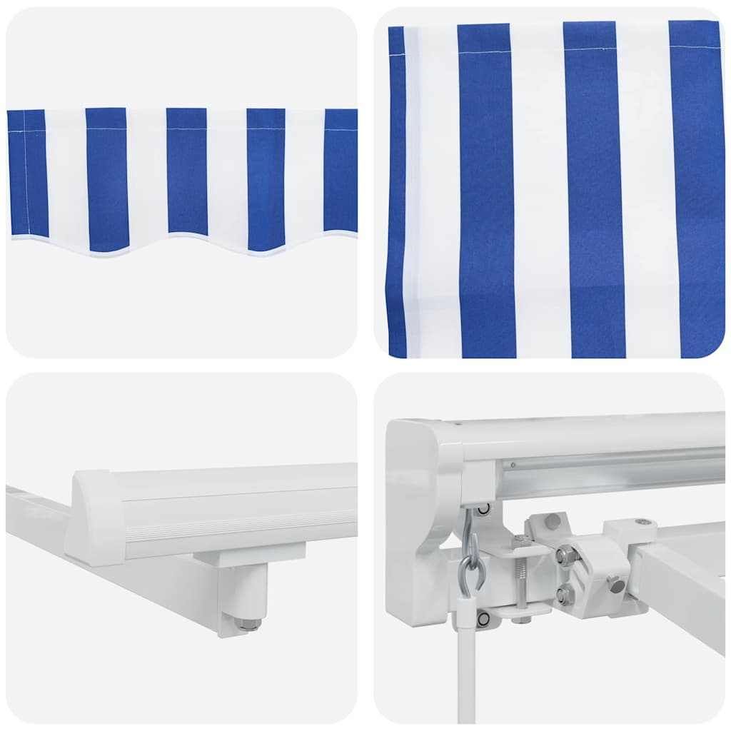 Zijde Frame Blauw en Wit 300 x 200 cm Polyester met PU-coating – afbeelding 8