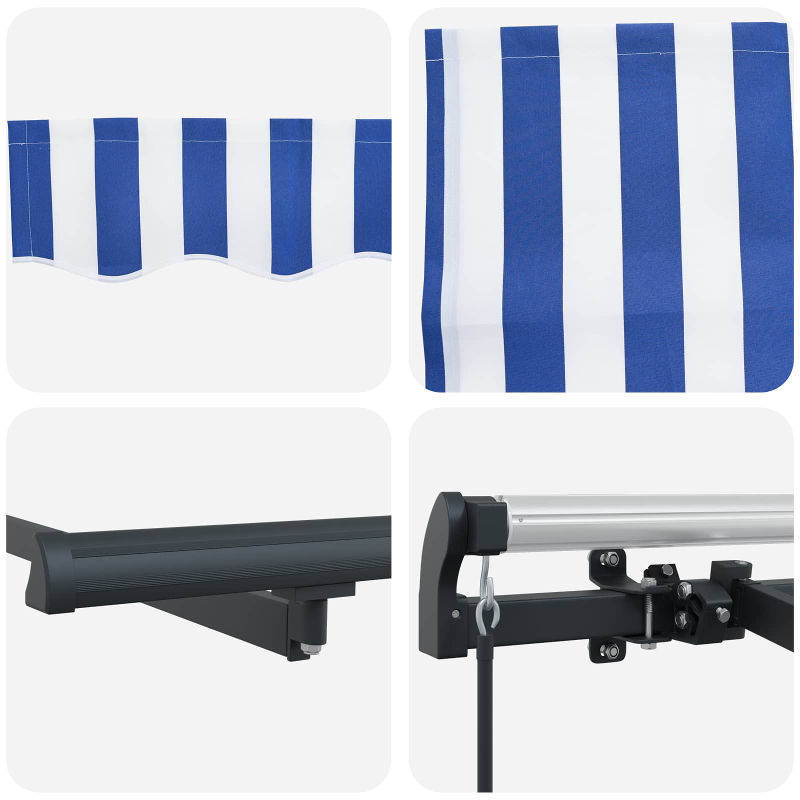 Inklapbaar Zonnescherm Blauw 300 x 200 cm Stof – afbeelding 7