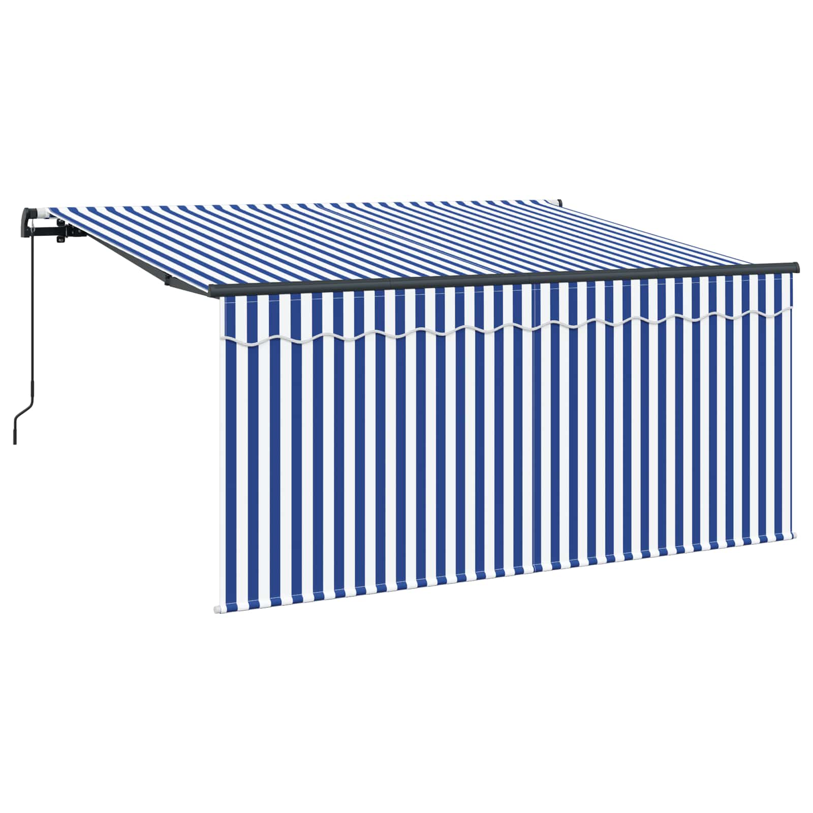 Inklapbaar Zonnescherm Blauw en Wit 300 x 200 cm – afbeelding 2