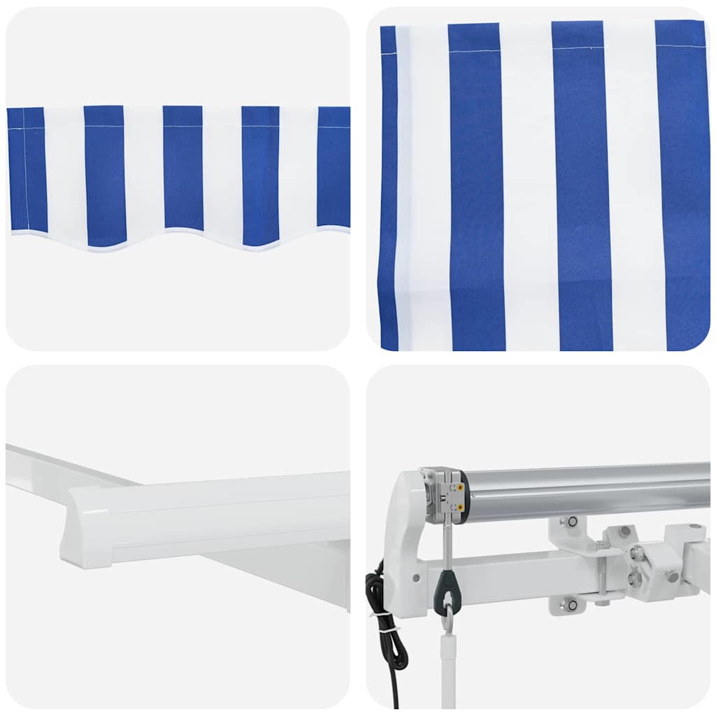 Inklapbaar Zonnescherm Blauw en Wit 300 x 200 cm – afbeelding 10