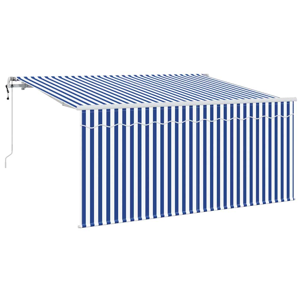 Inklapbaar Zonnescherm Blauw en Wit 300 x 200 cm – afbeelding 2
