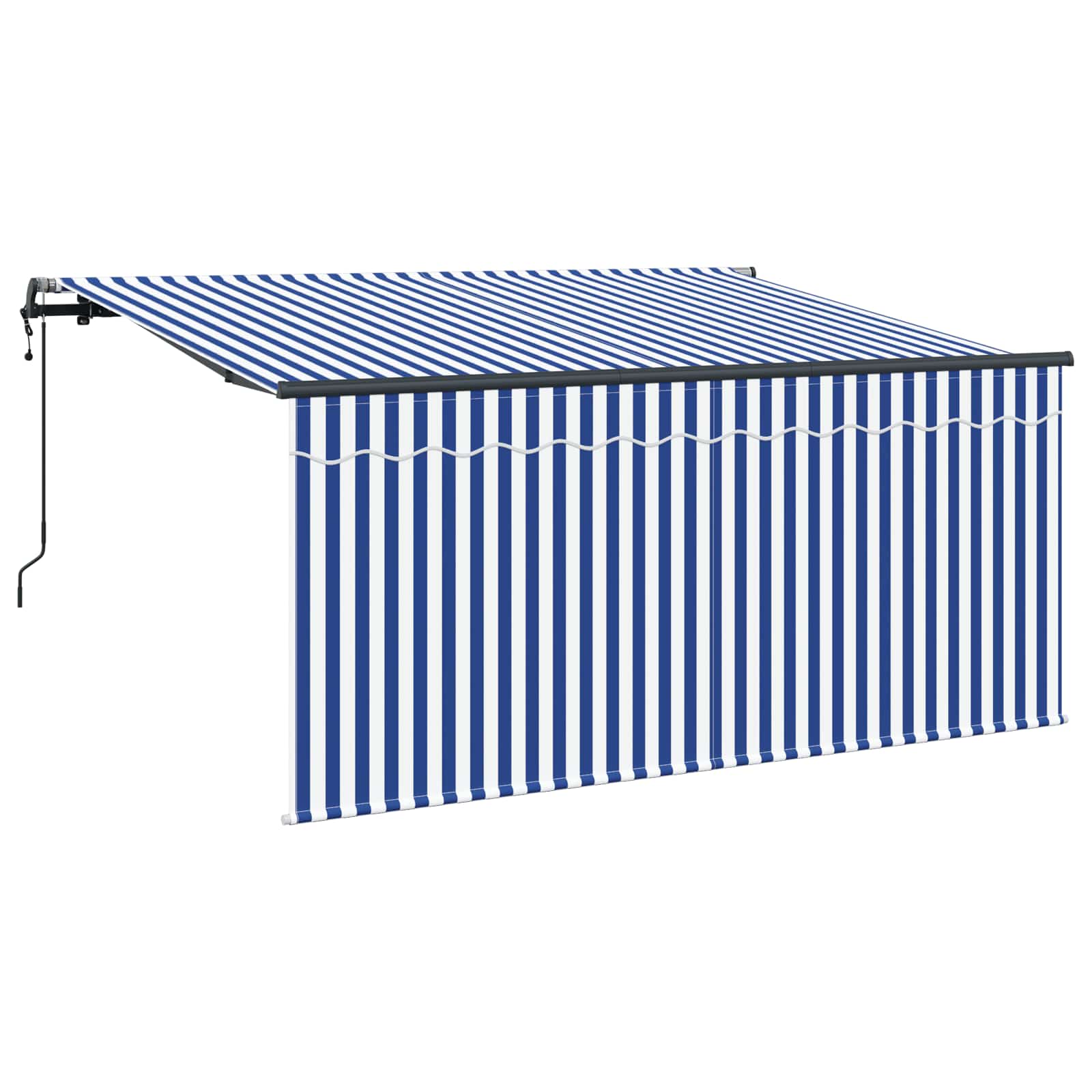 Inklapbaar Zonnescherm Blauw en Wit 300 x 200 cm – afbeelding 2