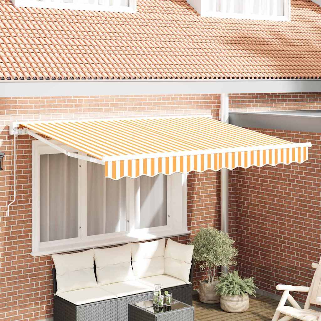 Zijde Frame Geel en Wit 300 x 200 cm Polyester met PU-coating – afbeelding 1