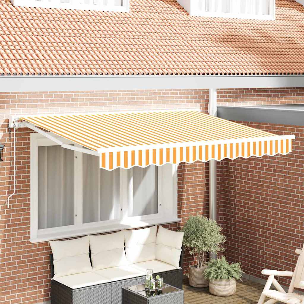 Zijde Frame Geel en Wit 300 x 200 cm Polyester met PU-coating – afbeelding 1