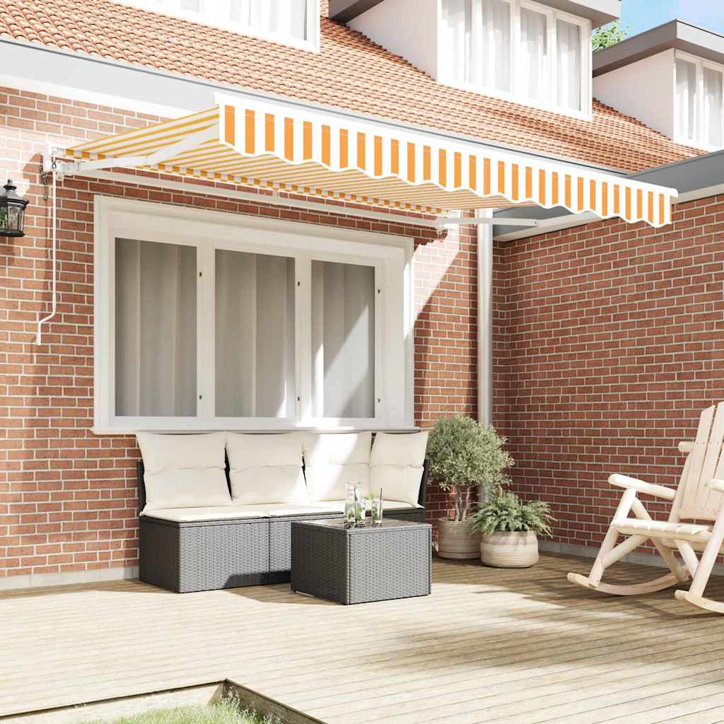Zijde Frame Geel en Wit 300 x 200 cm Polyester met PU-coating – afbeelding 3
