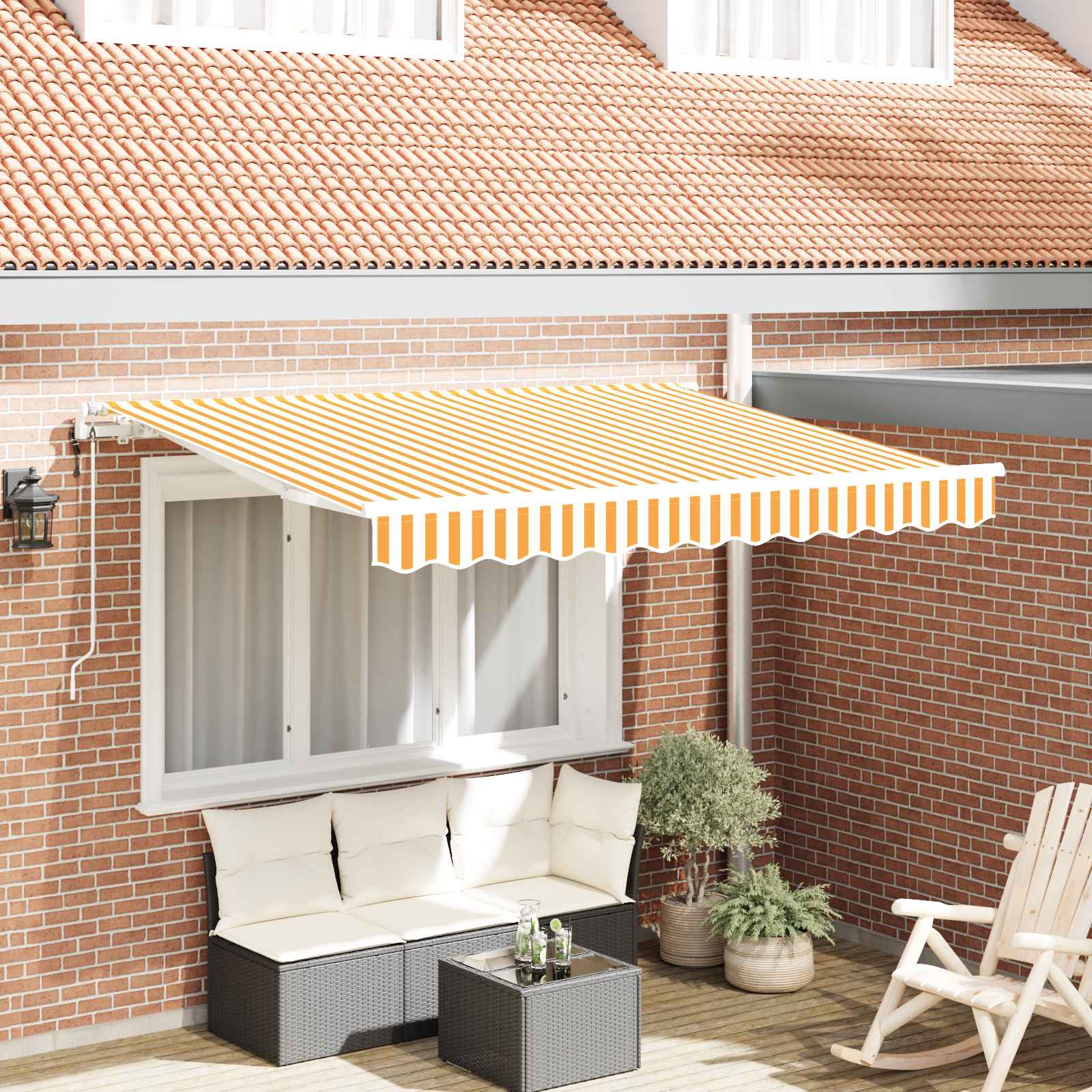 Inklapbaar Zonnescherm Geel 300 x 200 cm Stof – afbeelding 1
