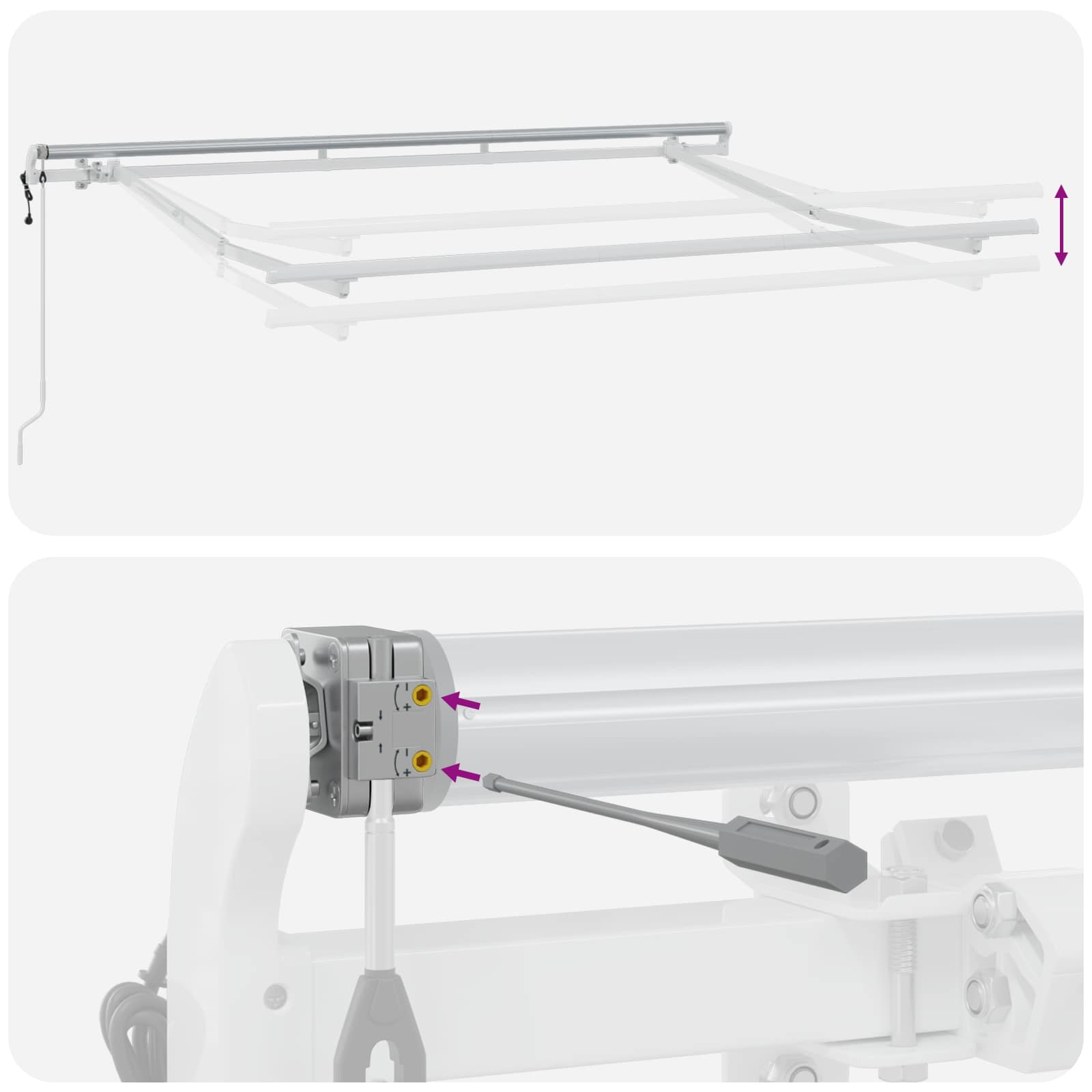 Inklapbaar Zonnescherm Geel 300 x 200 cm Stof – afbeelding 10