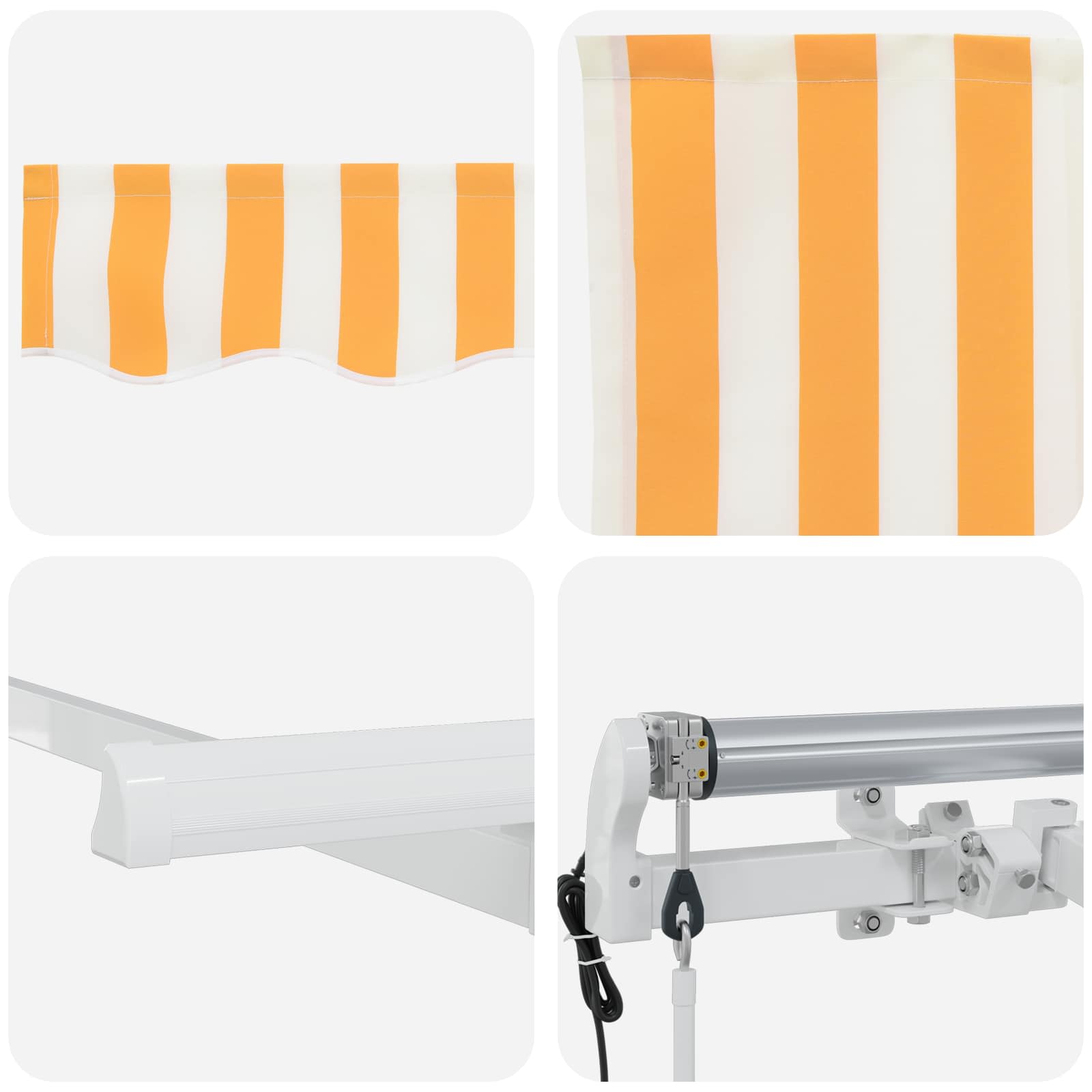 Inklapbaar Zonnescherm Geel 300 x 200 cm Stof – afbeelding 8
