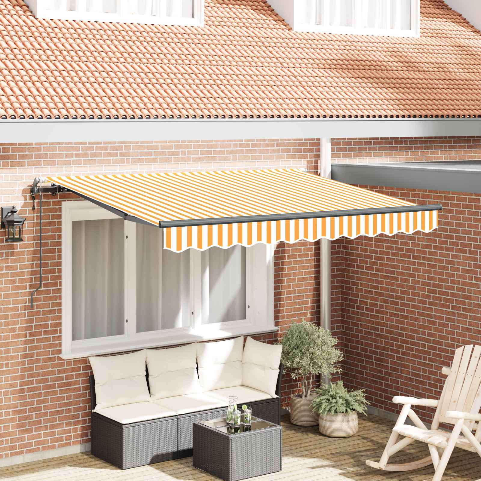 Inklapbaar Zonnescherm Geel 300 x 200 cm Stof – afbeelding 1