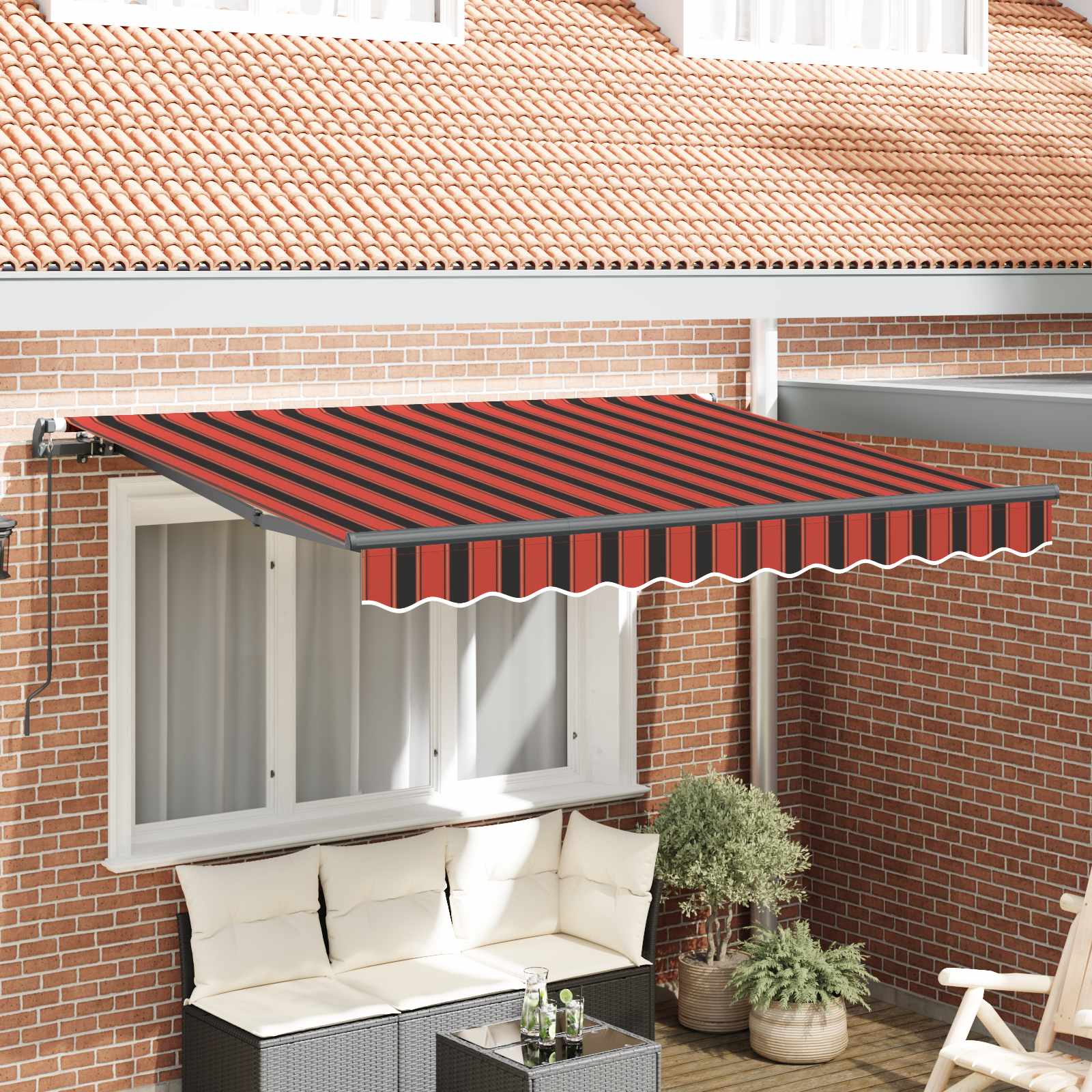 Inklapbaar Zonnescherm Oranje 300 x 200 cm Stof – afbeelding 1