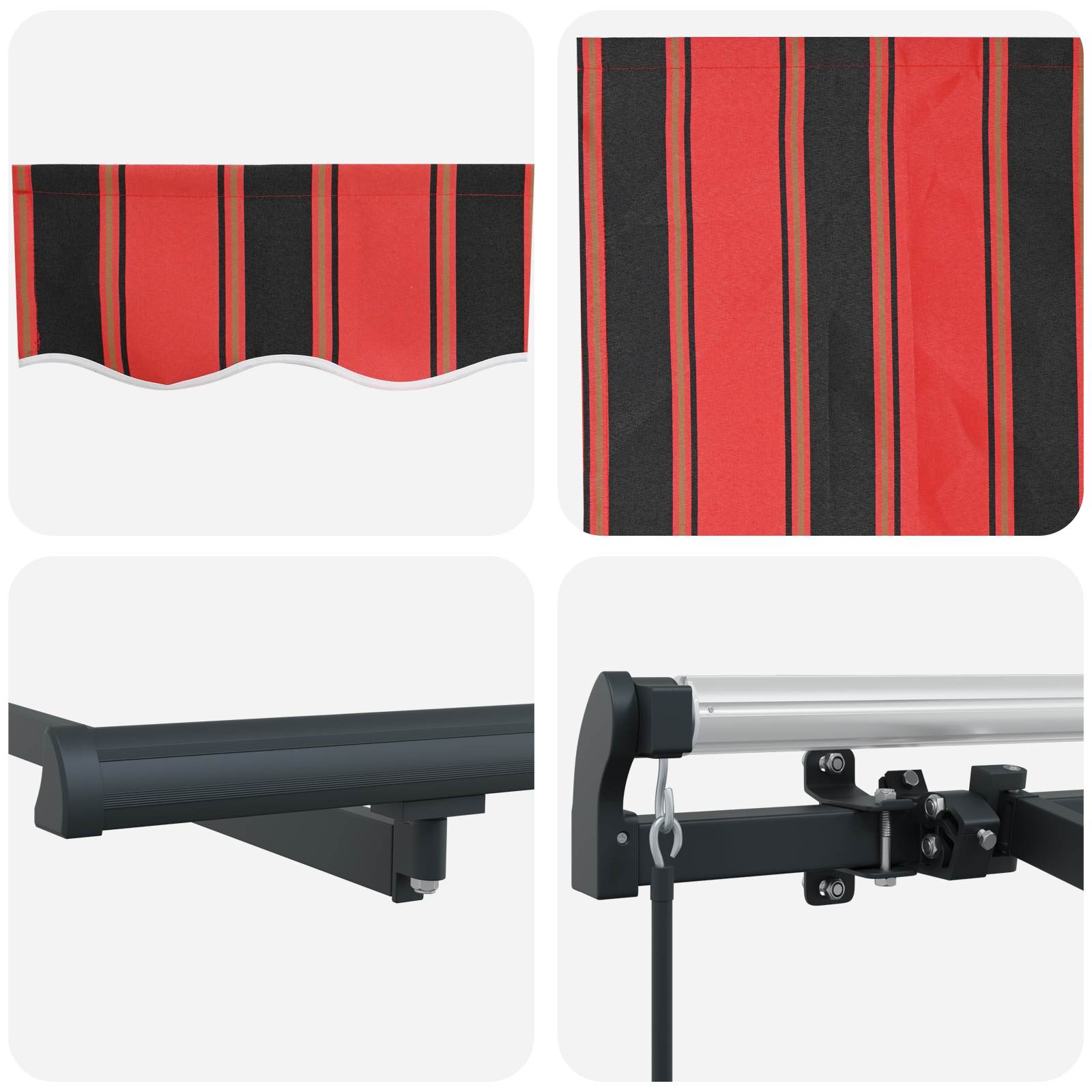 Inklapbaar Zonnescherm Oranje 300 x 200 cm Stof – afbeelding 8