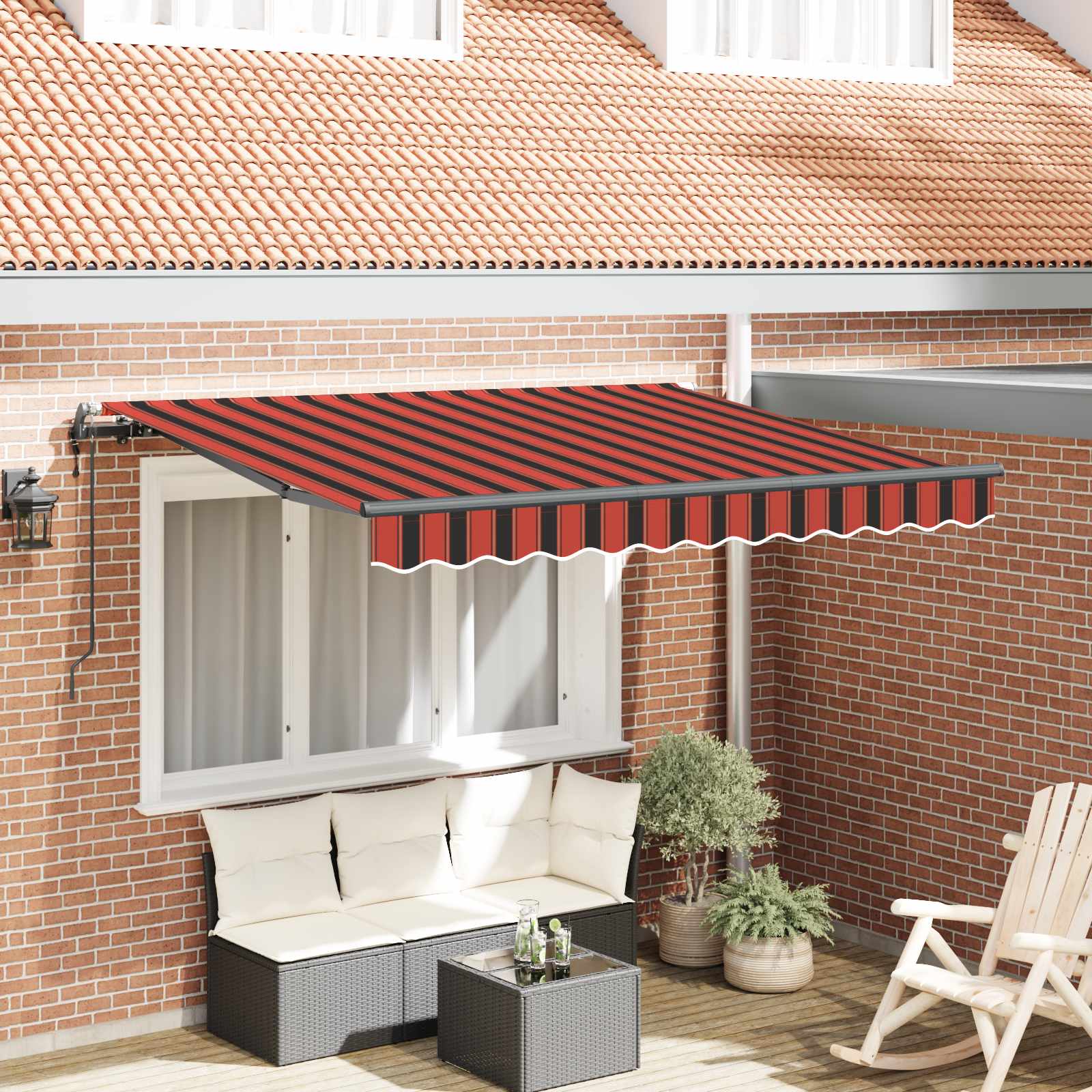 Inklapbaar Zonnescherm Oranje 300 x 200 cm Stof – afbeelding 1