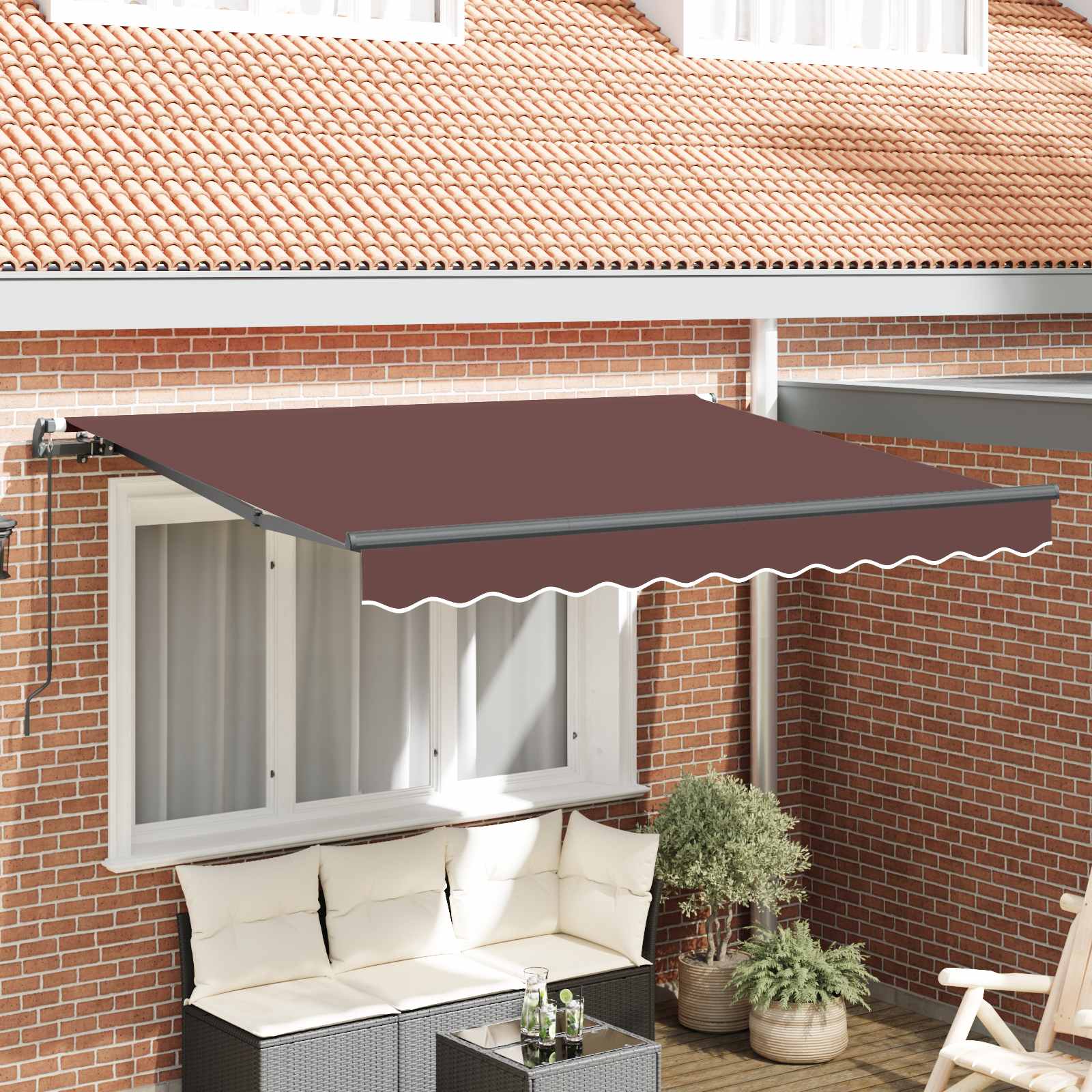 Inklapbaar Zonnescherm Bruin 300 x 200 cm Stof – afbeelding 1