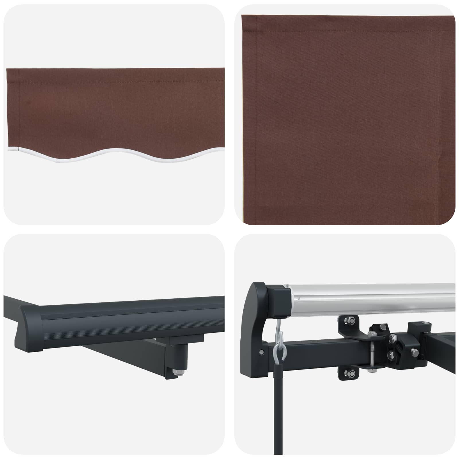 Inklapbaar Zonnescherm Bruin 300 x 200 cm Stof – afbeelding 8