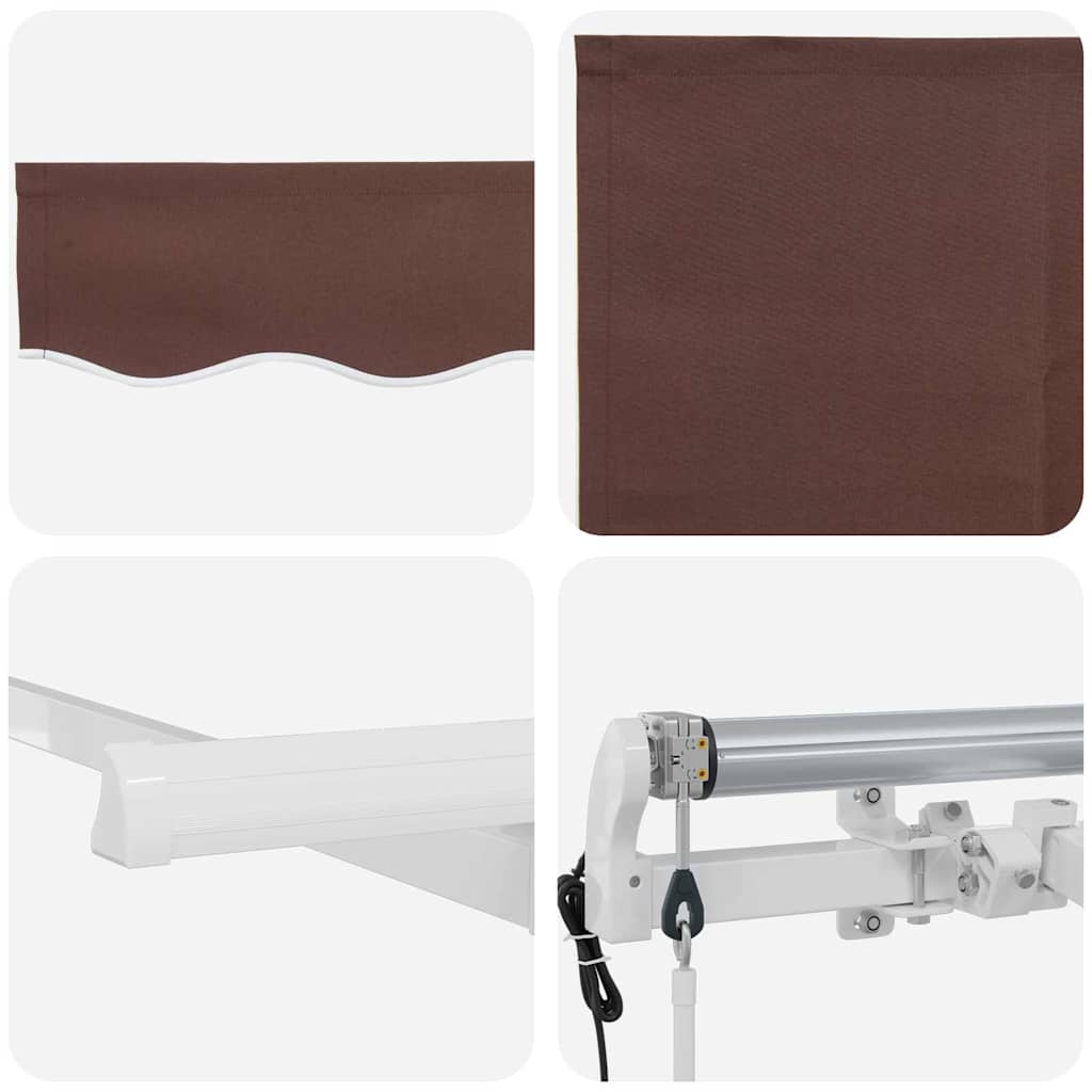 Inklapbaar Zonnescherm Bruin 300 x 200 cm Stof – afbeelding 8