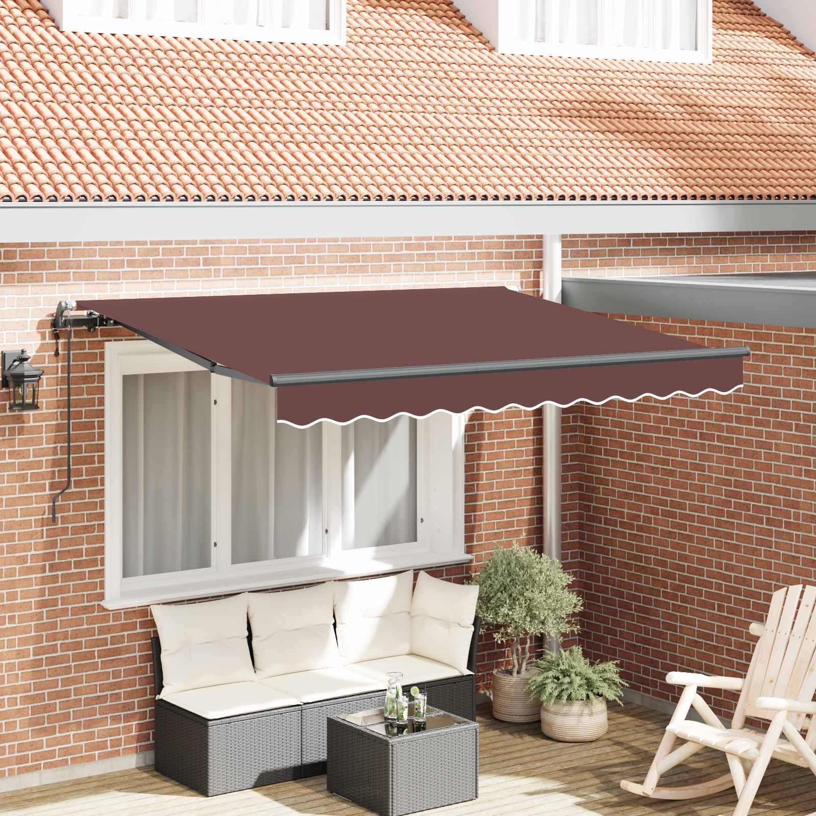Inklapbaar Zonnescherm Bruin 300 x 200 cm Stof – afbeelding 1
