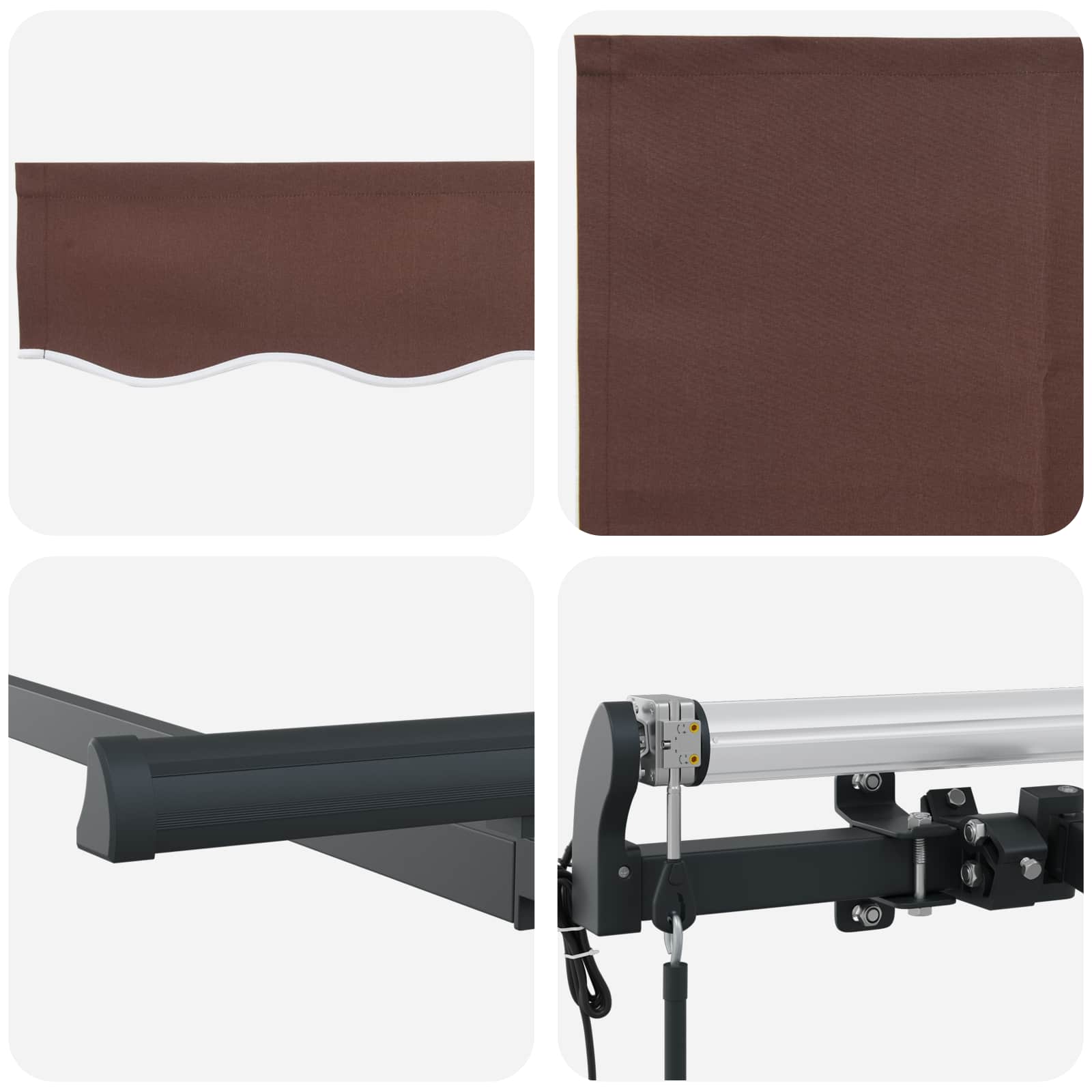 Inklapbaar Zonnescherm Bruin 300 x 200 cm Stof – afbeelding 8