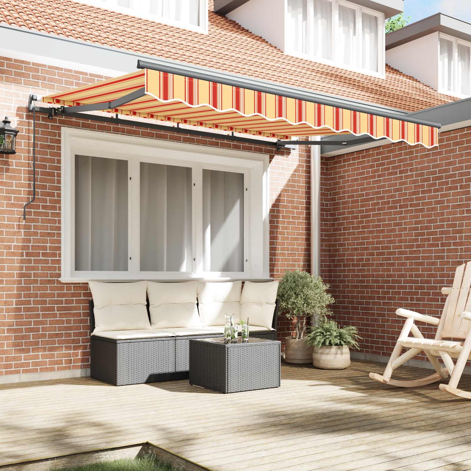 Inklapbaar Zonnescherm Geel 300 x 200 cm Stof – afbeelding 3