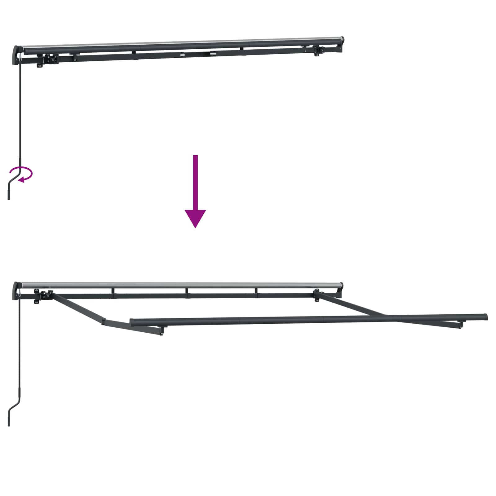 Inklapbaar Zonnescherm Geel 300 x 200 cm Stof – afbeelding 9