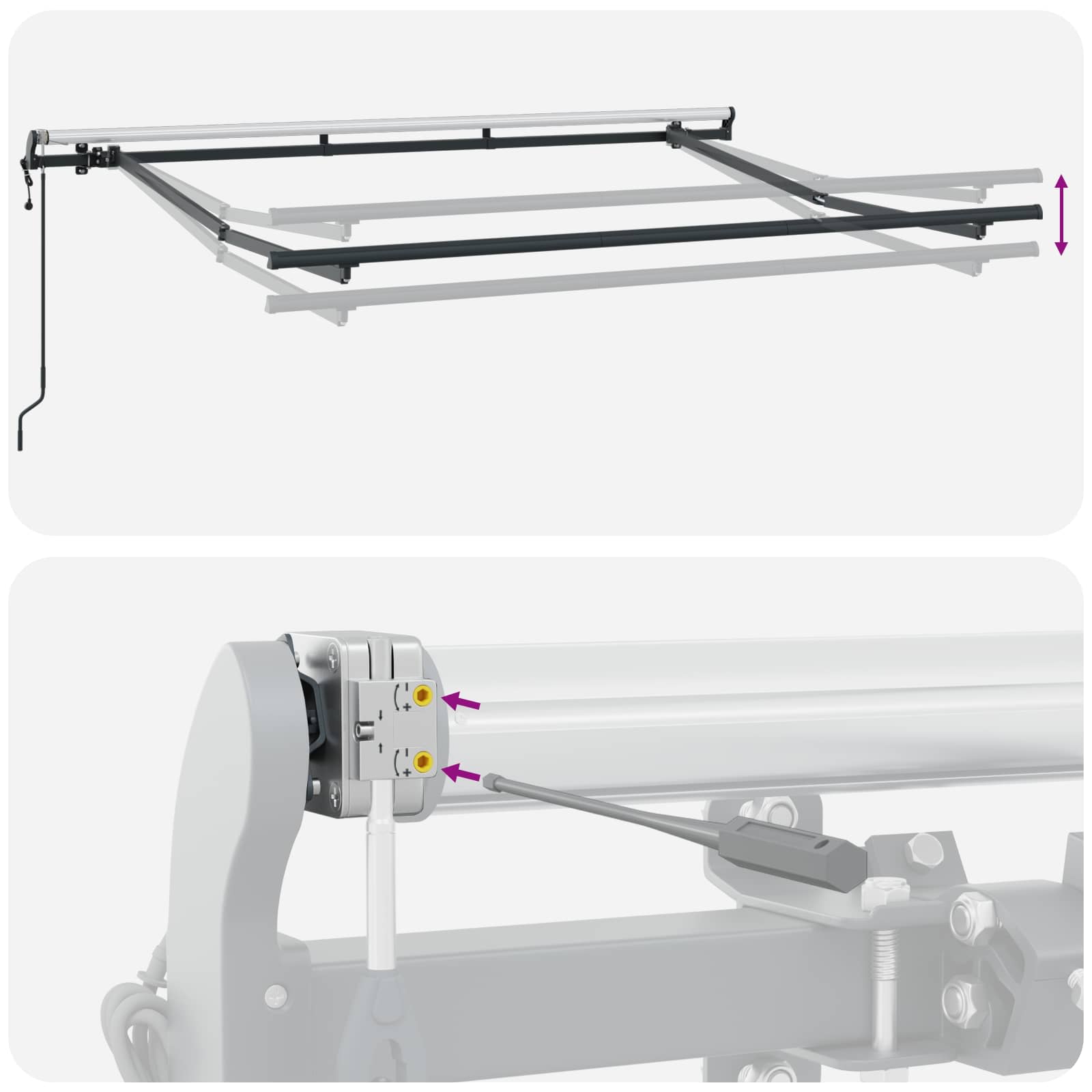 Inklapbaar Zonnescherm Geel 300 x 200 cm Stof – afbeelding 10