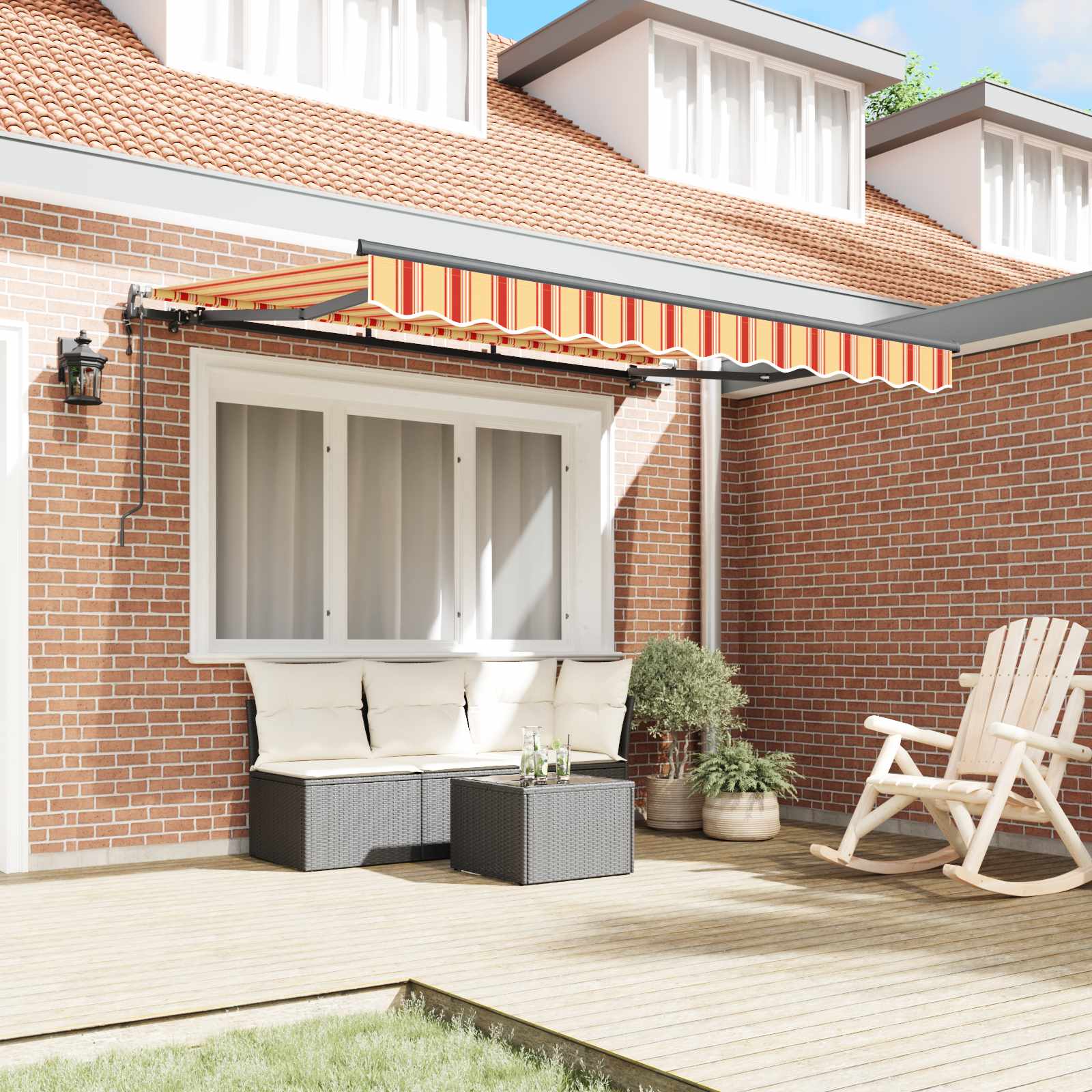 Inklapbaar Zonnescherm Geel 300 x 200 cm Stof – afbeelding 3