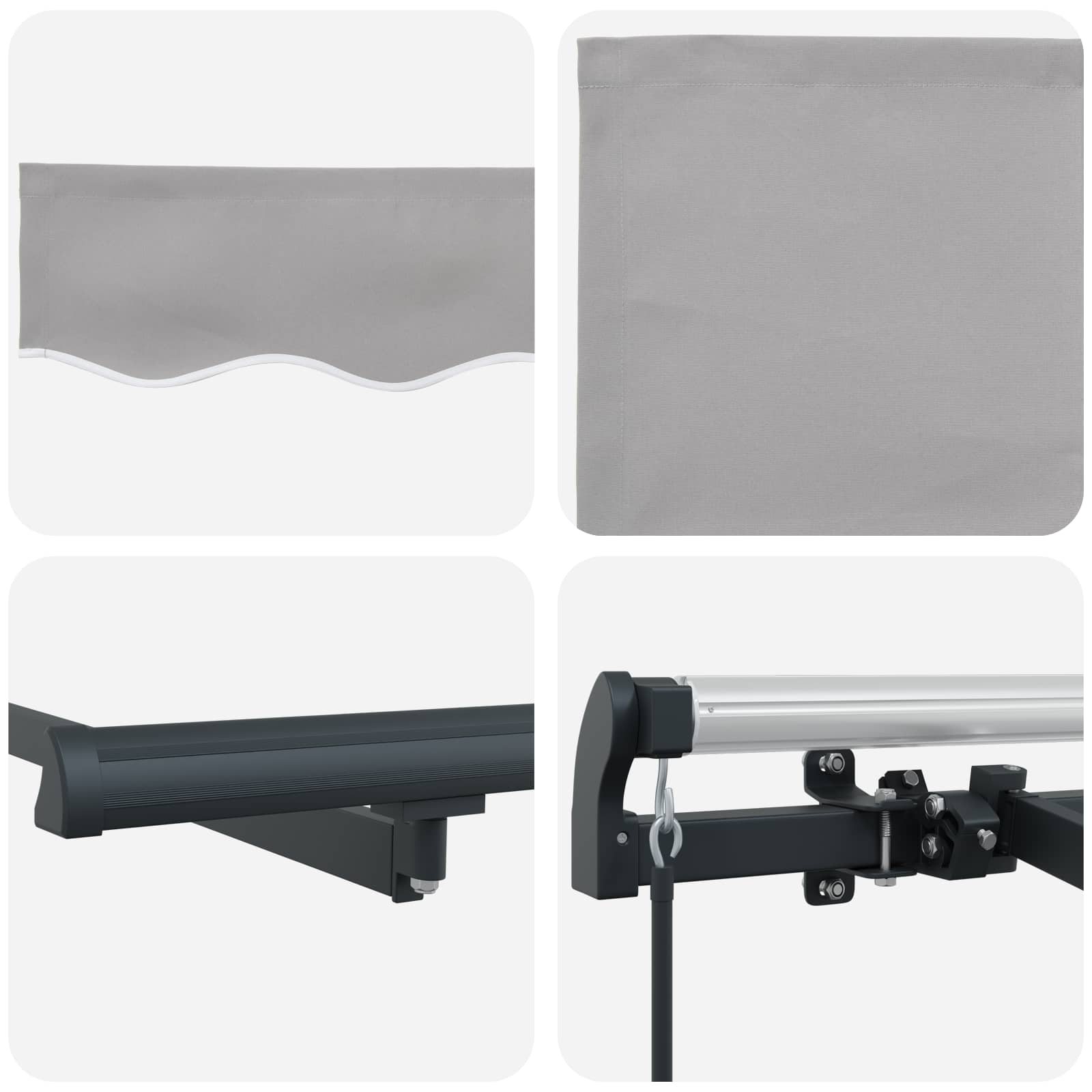 Inklapbaar Zonnescherm Lichtgrijs 300 x 200 cm Stof – afbeelding 8