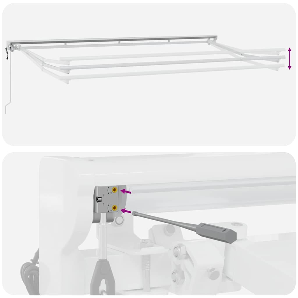 Zijde Frame Geel en Wit 350 x 200 cm Polyester met PU-coating – afbeelding 10