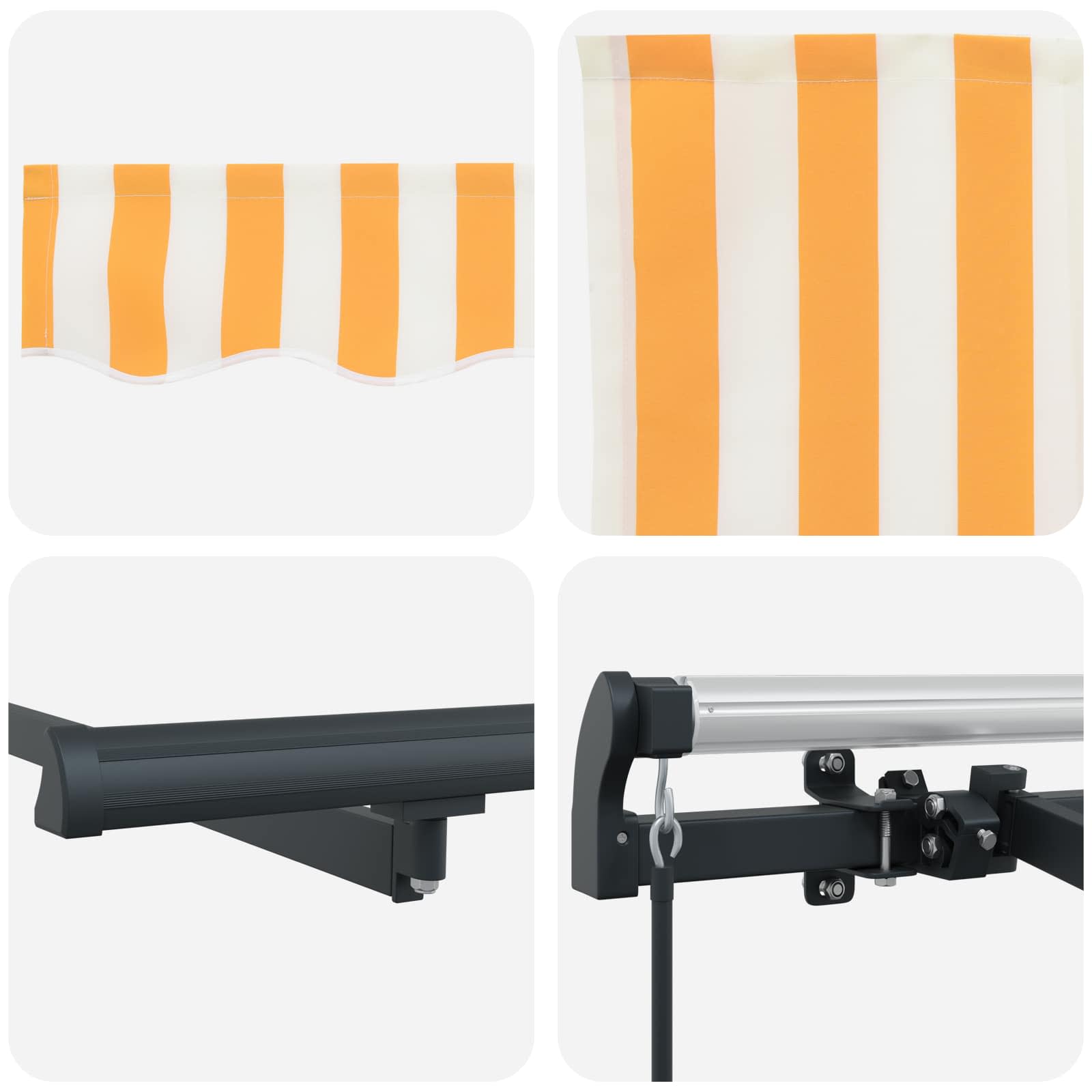 Inklapbaar Zonnescherm Geel 350 x 200 cm Stof – afbeelding 8