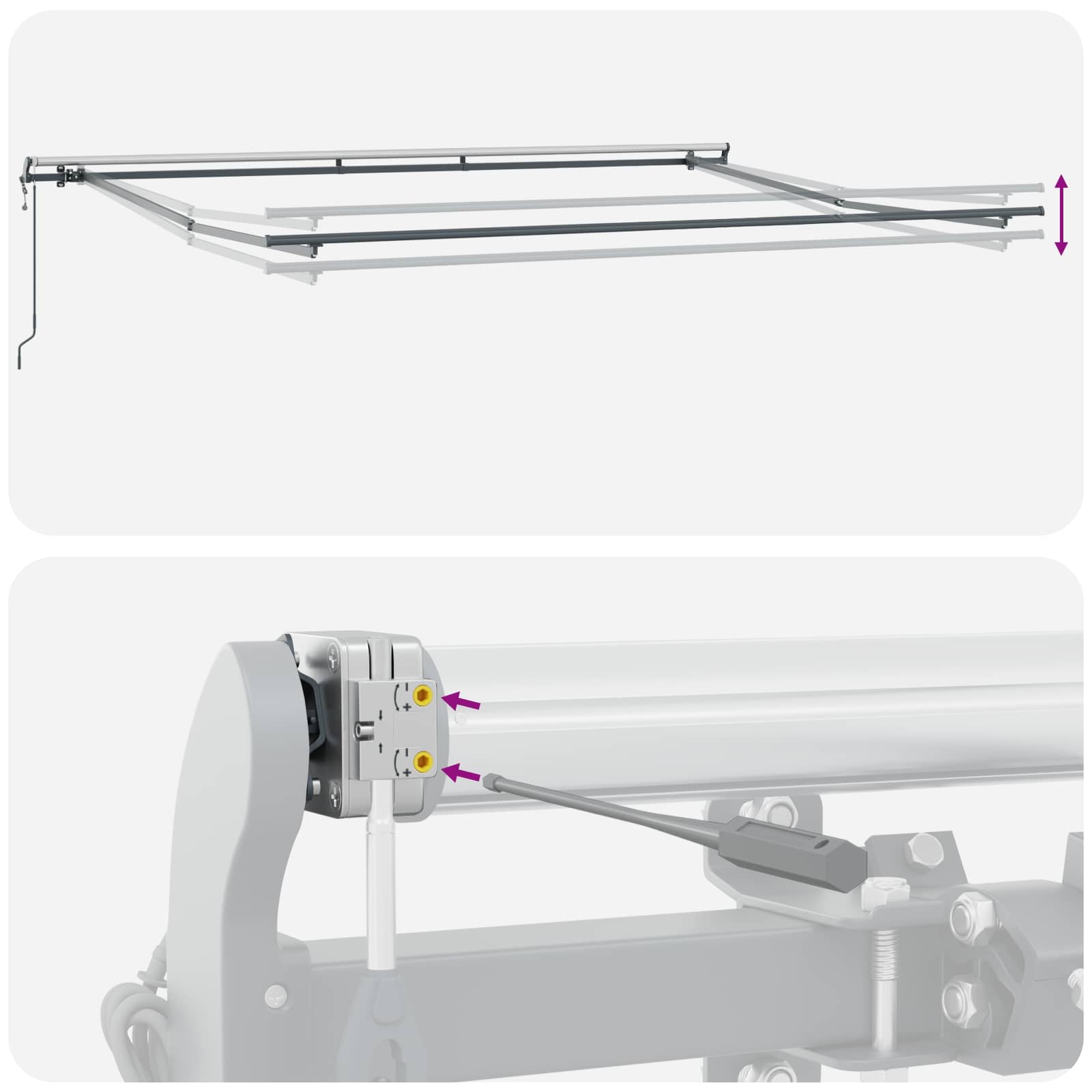 Inklapbaar Zonnescherm Geel 350 x 200 cm Stof – afbeelding 10