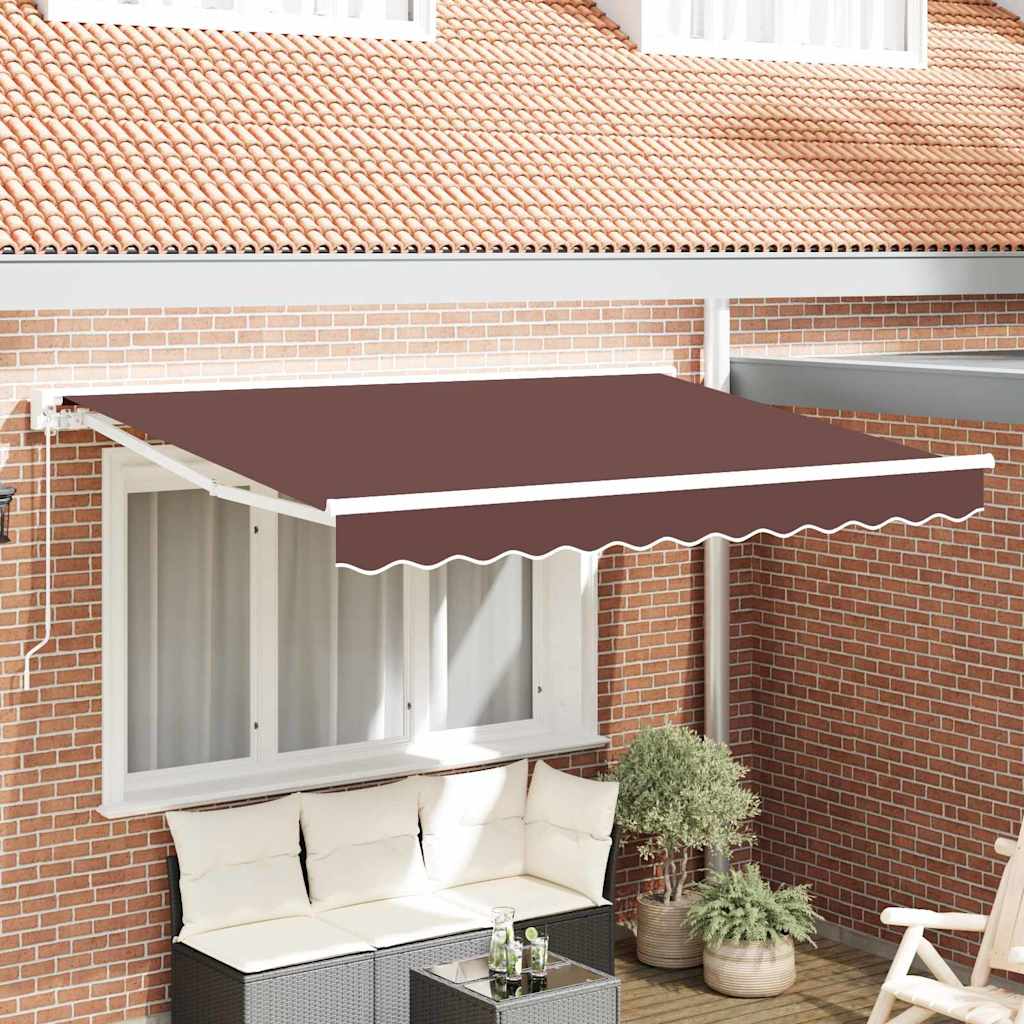 Zijde Frame Bruin 350 x 200 cm Polyester met PU-coating – afbeelding 1