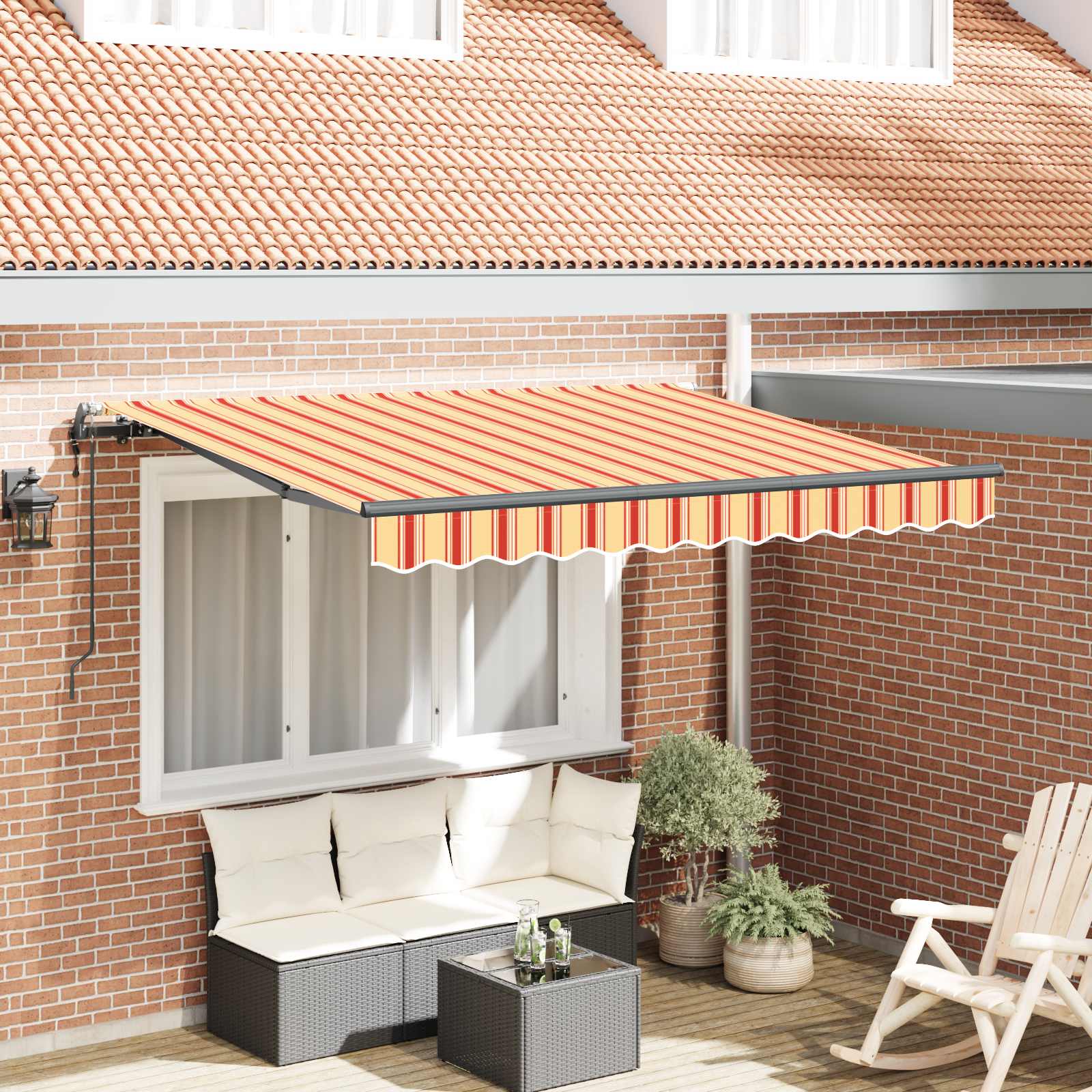 Inklapbaar Zonnescherm Geel 350 x 200 cm Stof