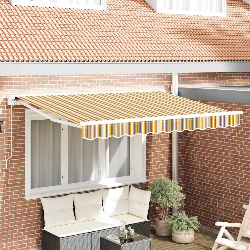 Zijde Frame Geel en Grijs 350 x 200 cm Polyester met PU-coating – afbeelding 1
